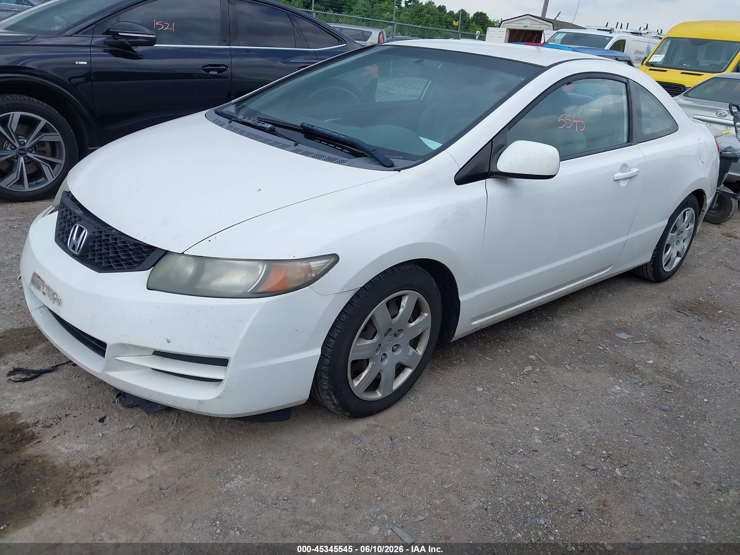 2009 Honda Civic Lx White vin: 2HGFG12689H531258