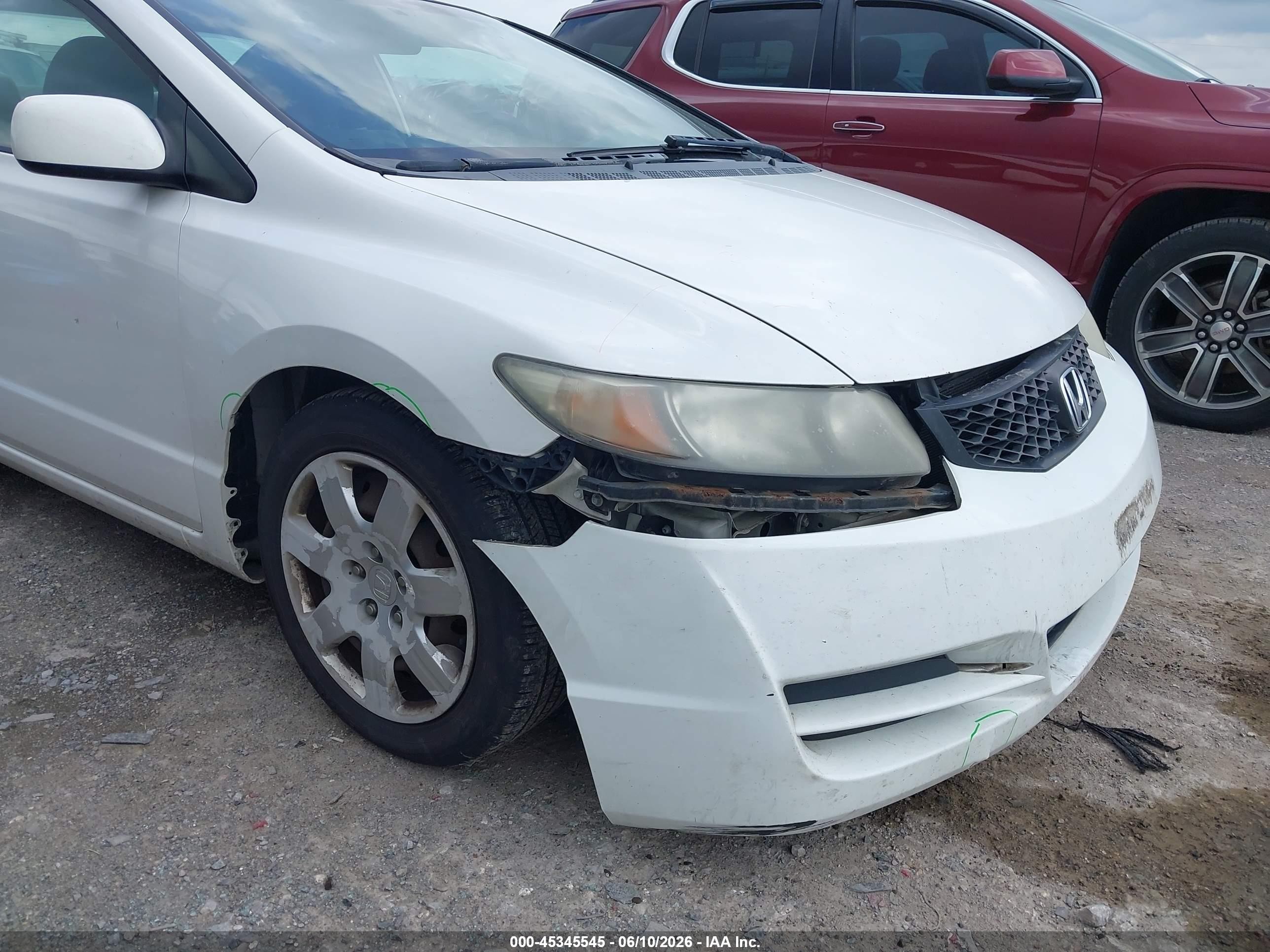 2009 Honda Civic Lx White vin: 2HGFG12689H531258