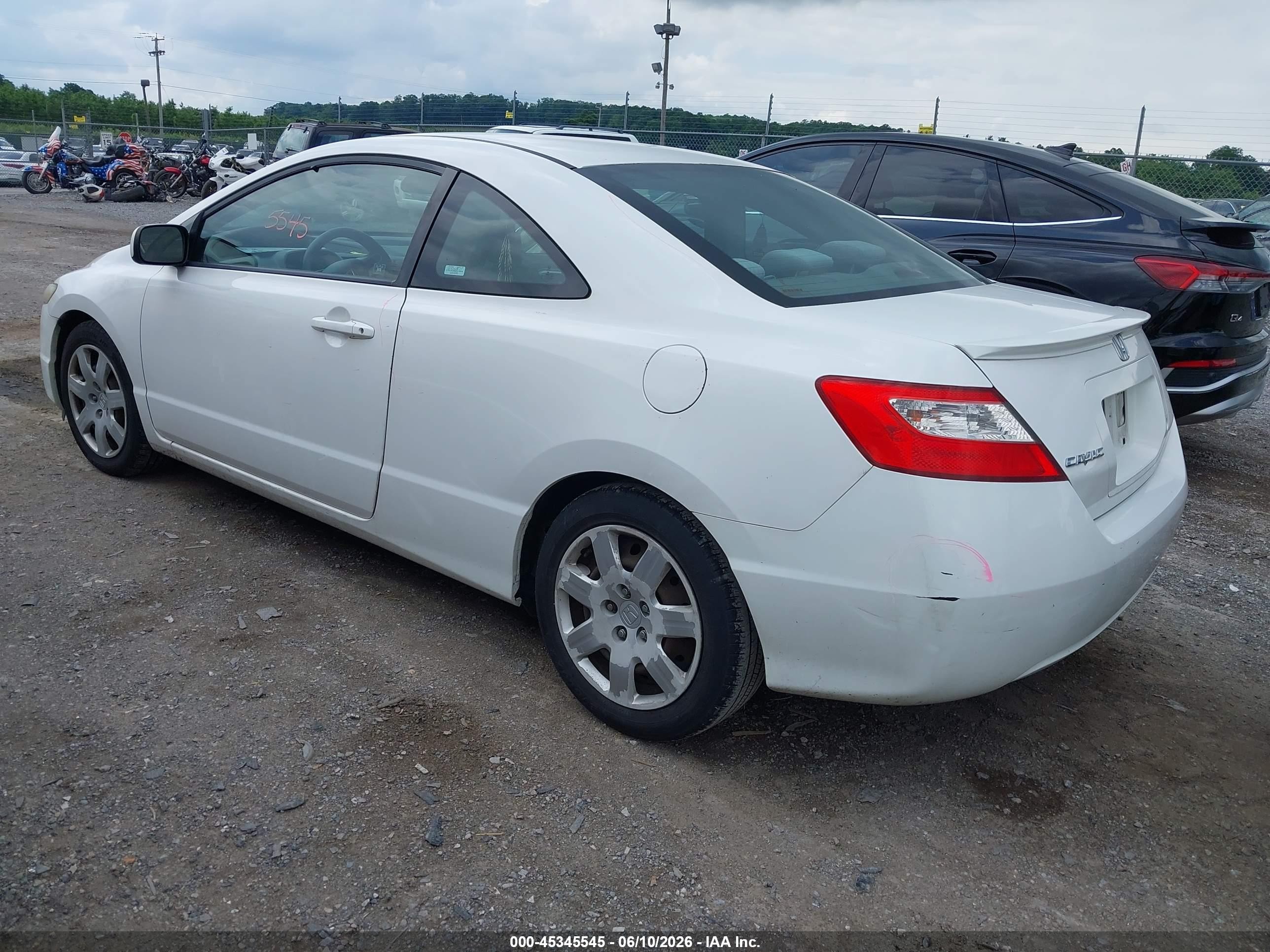 2009 Honda Civic Lx White vin: 2HGFG12689H531258