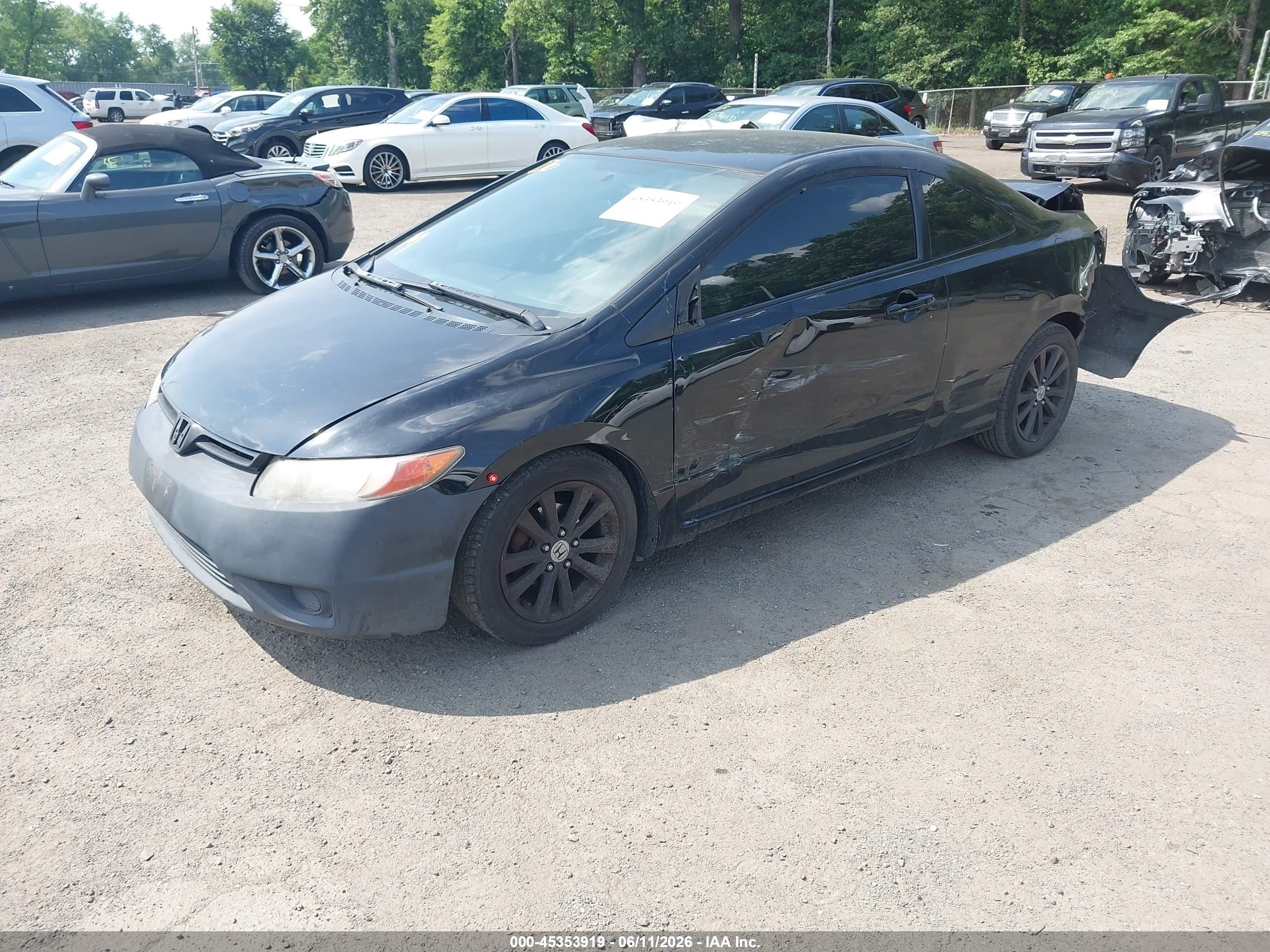 2006 Honda Civic Lx Black vin: 2HGFG12696H574504