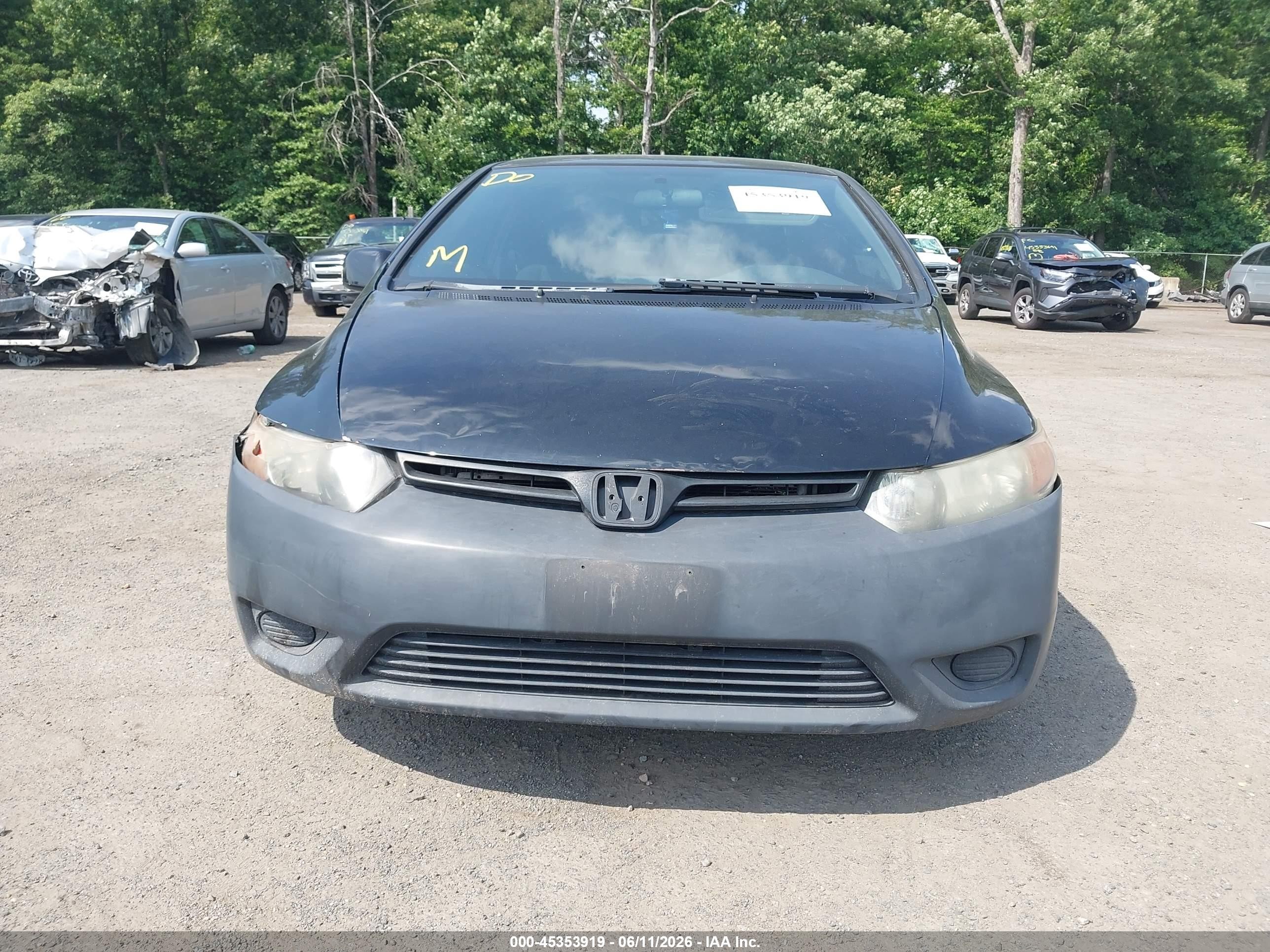2006 Honda Civic Lx Black vin: 2HGFG12696H574504