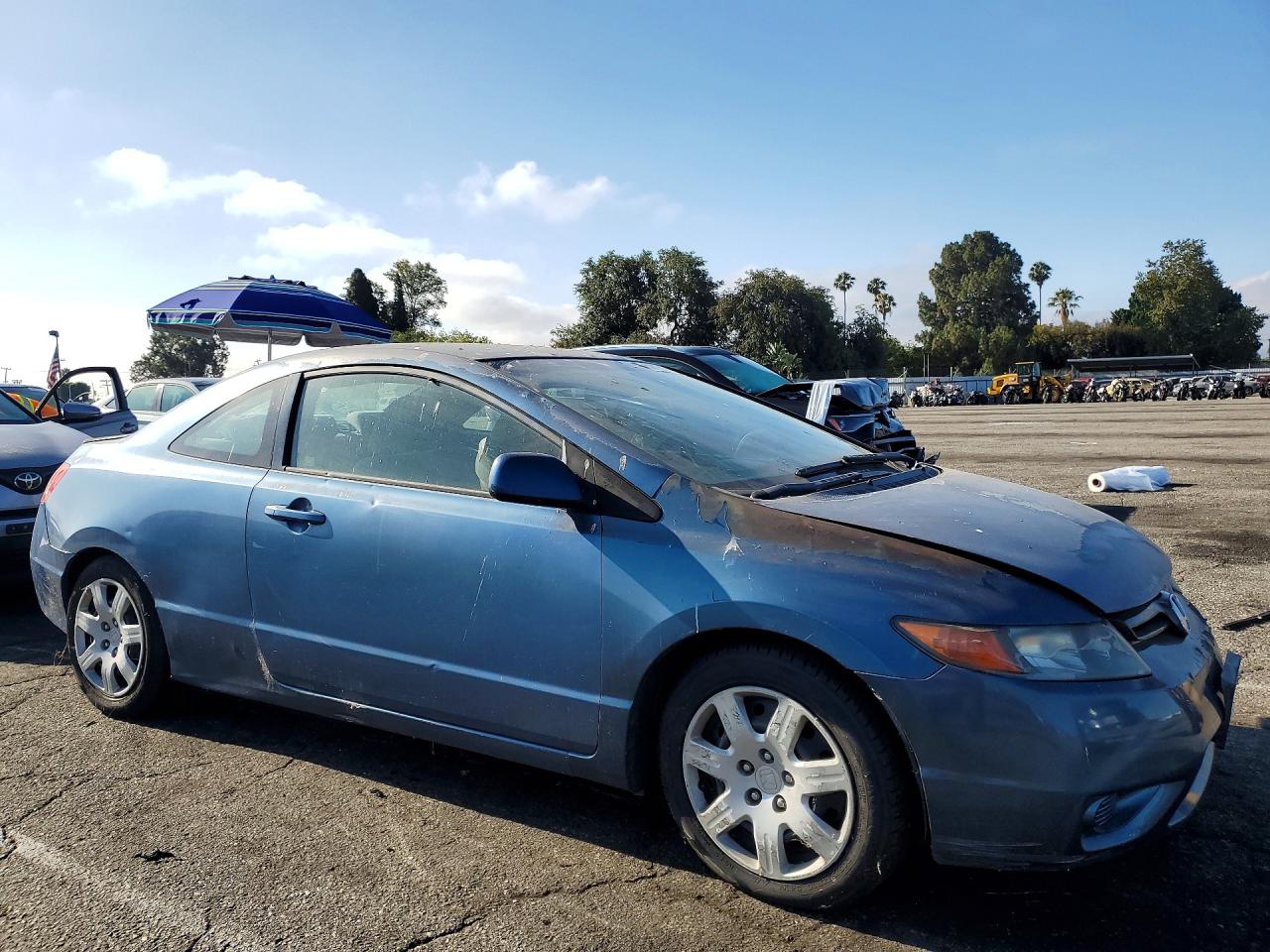2007 Honda Civic Lx Blue vin: 2HGFG12697H518578
