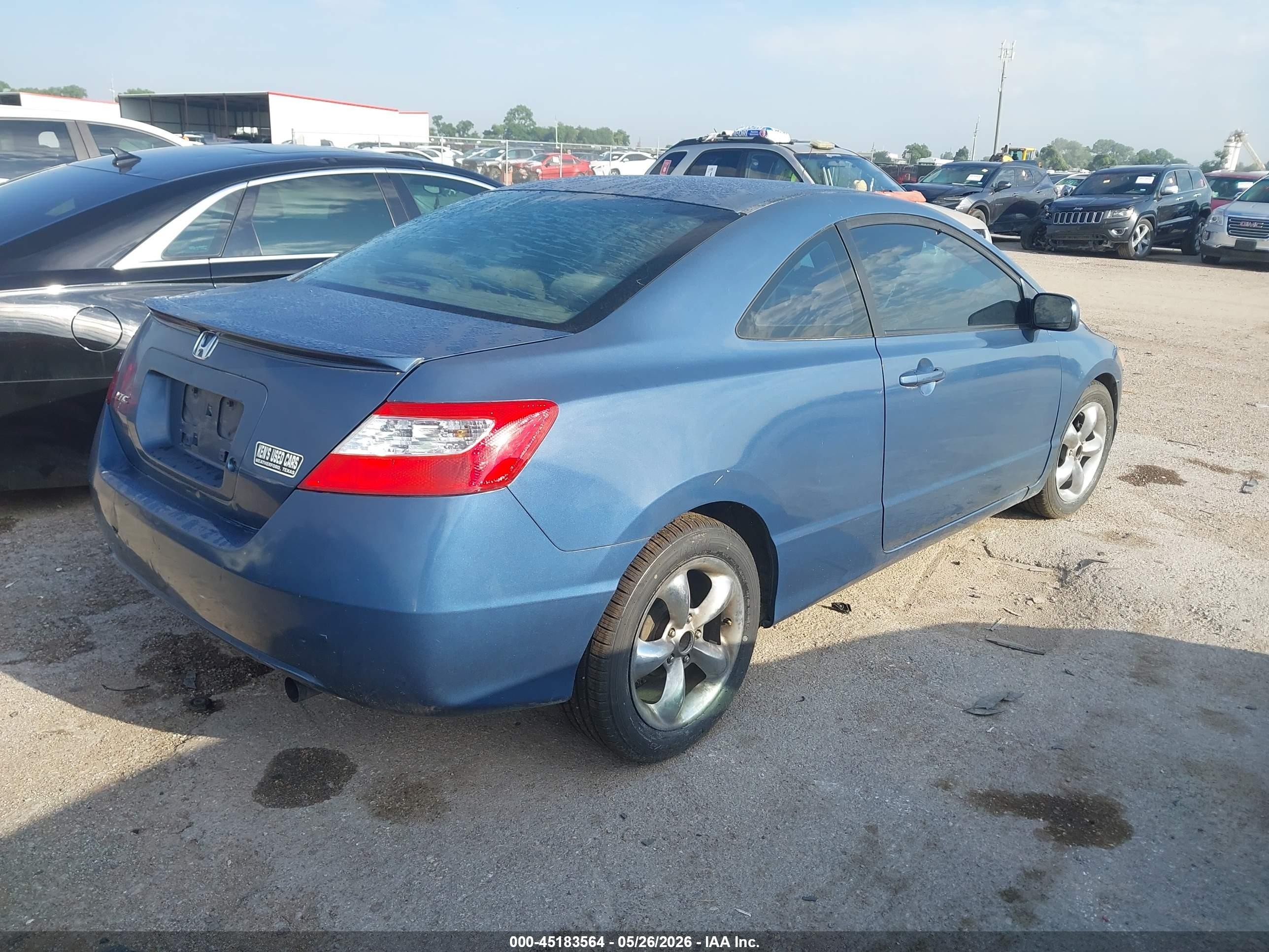 2007 Honda Civic Lx Blue vin: 2HGFG12697H520380