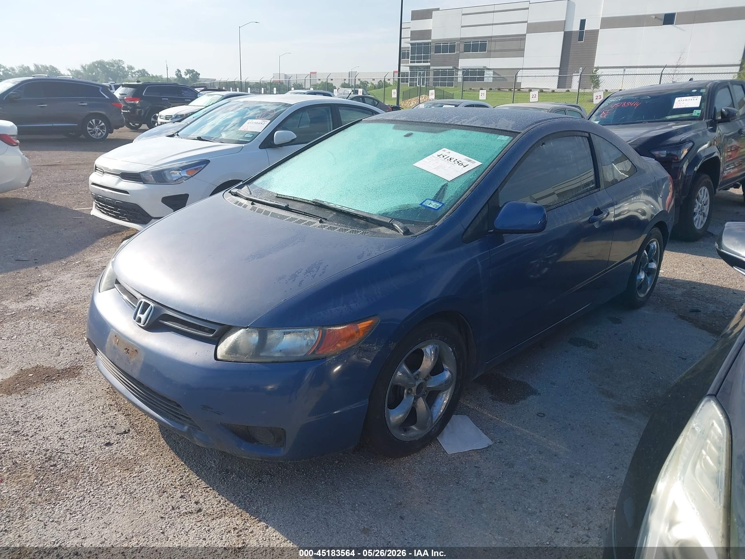 2007 Honda Civic Lx Blue vin: 2HGFG12697H520380