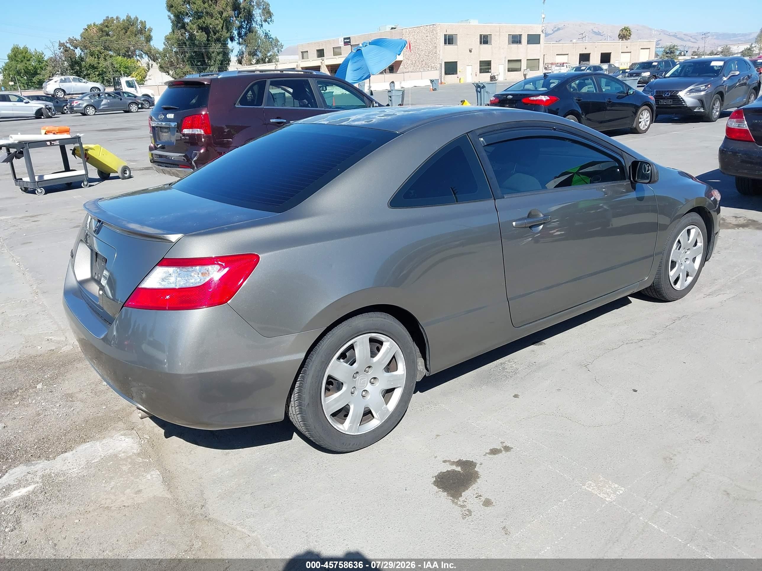 2007 Honda Civic Lx Серый vin: 2HGFG12697H559115