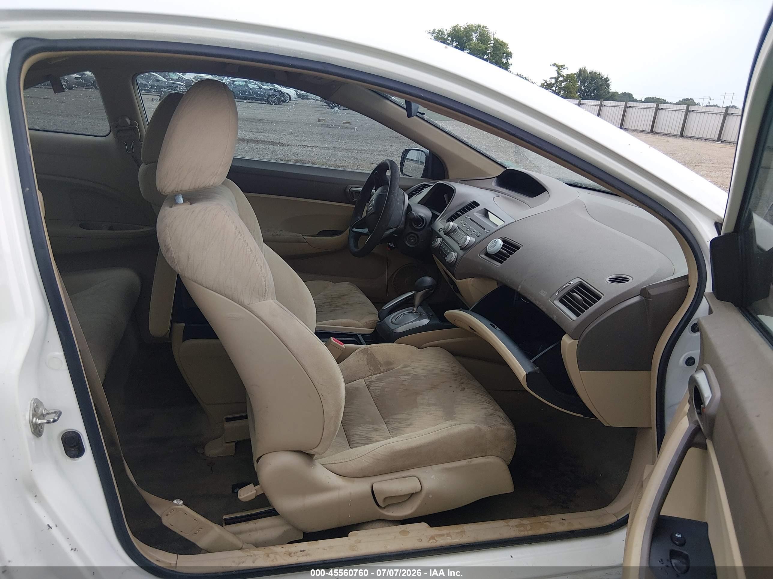 2007 Honda Civic Lx White vin: 2HGFG12697H576948
