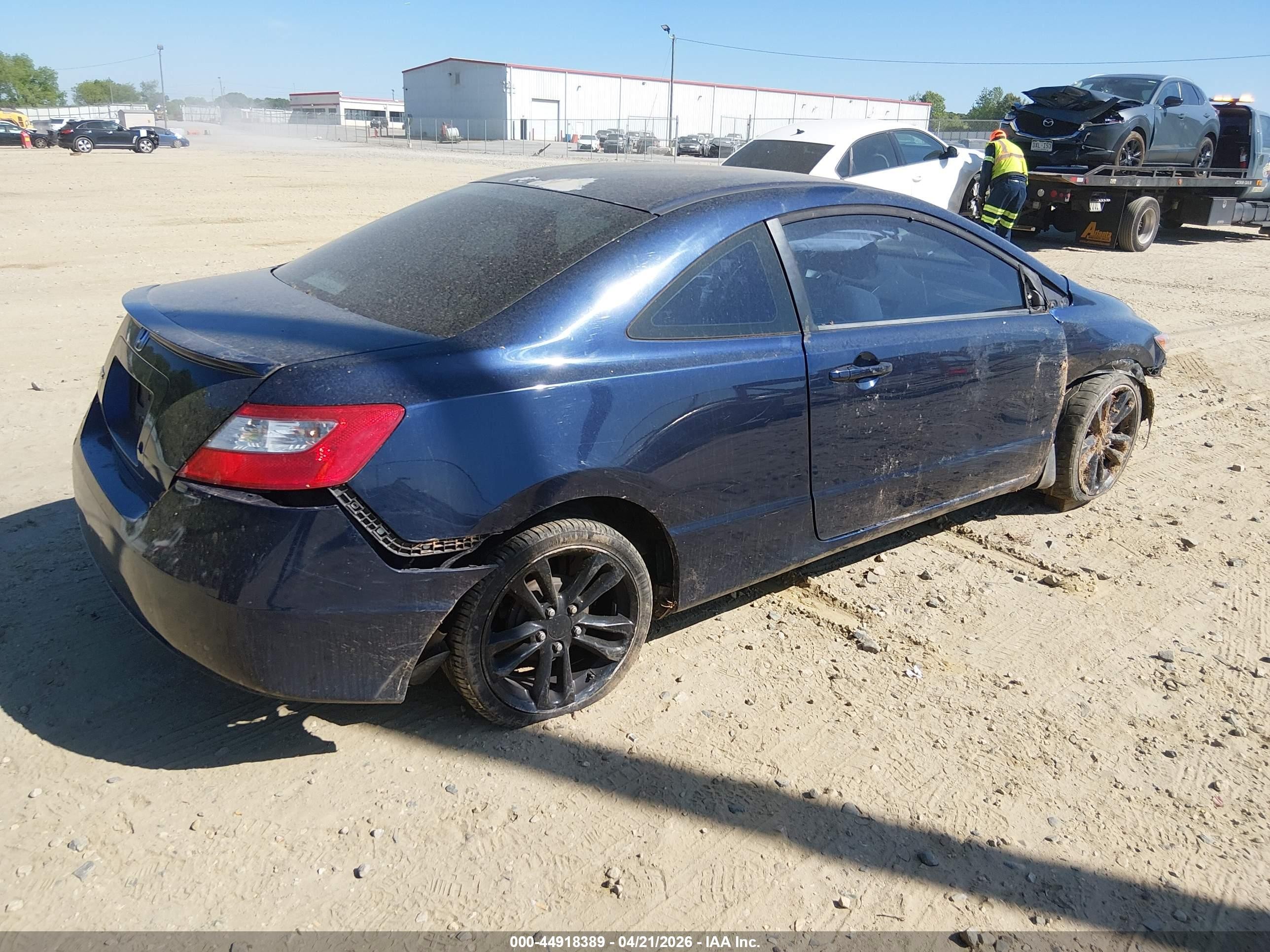 2007 Honda Civic Lx Blue vin: 2HGFG12697H585164