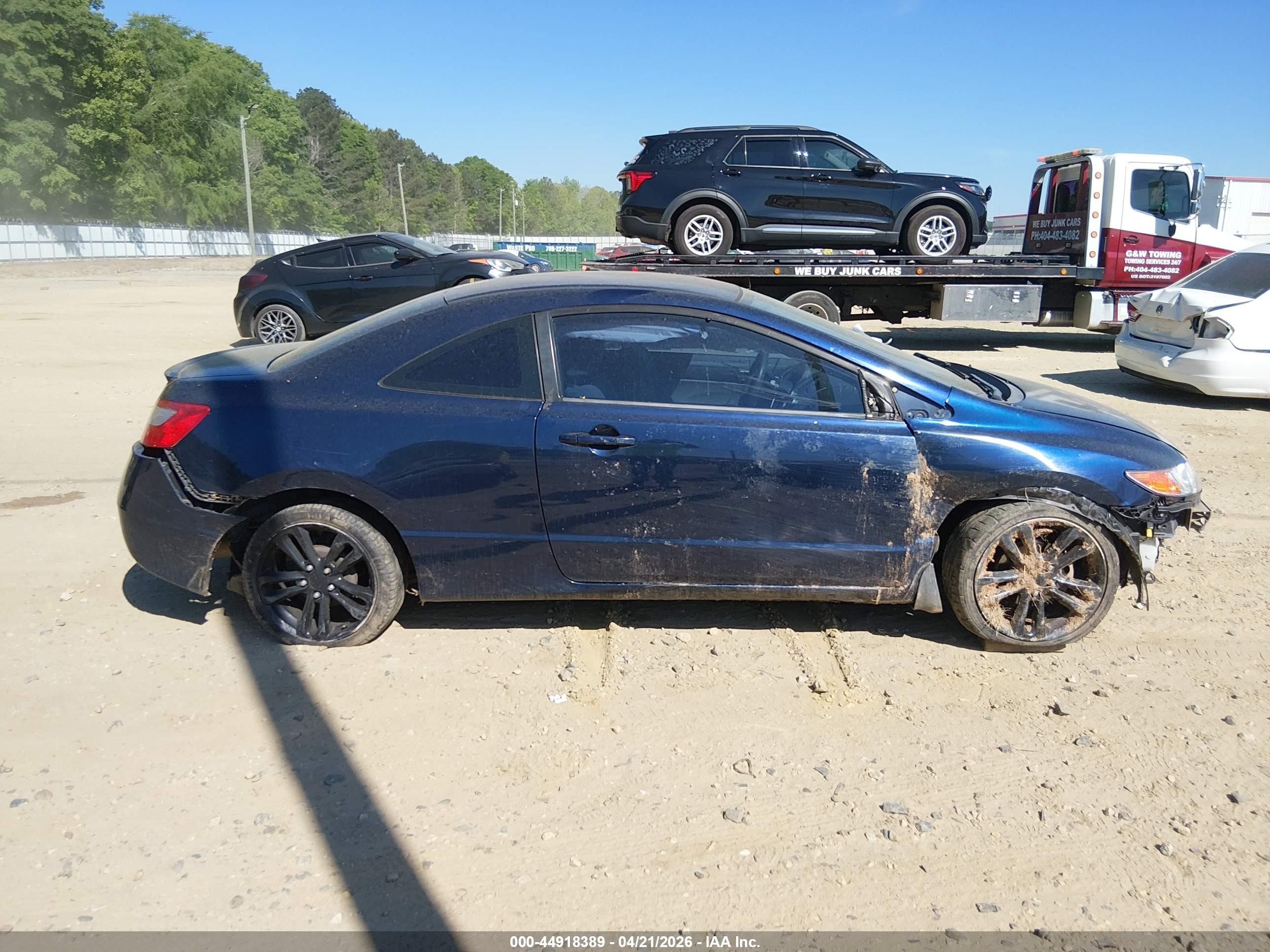 2007 Honda Civic Lx Blue vin: 2HGFG12697H585164