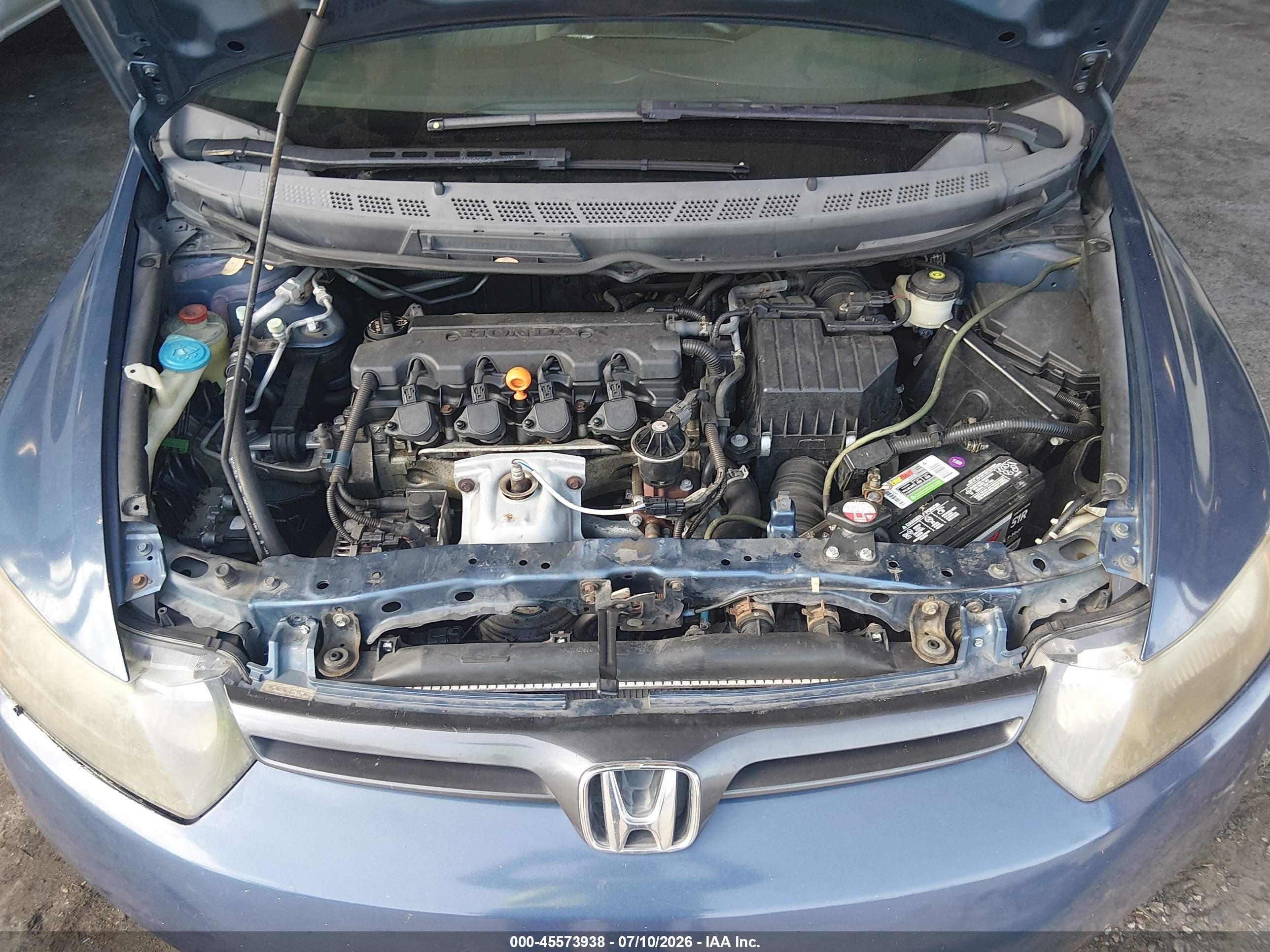 2008 Honda Civic Lx Blue vin: 2HGFG12698H513463