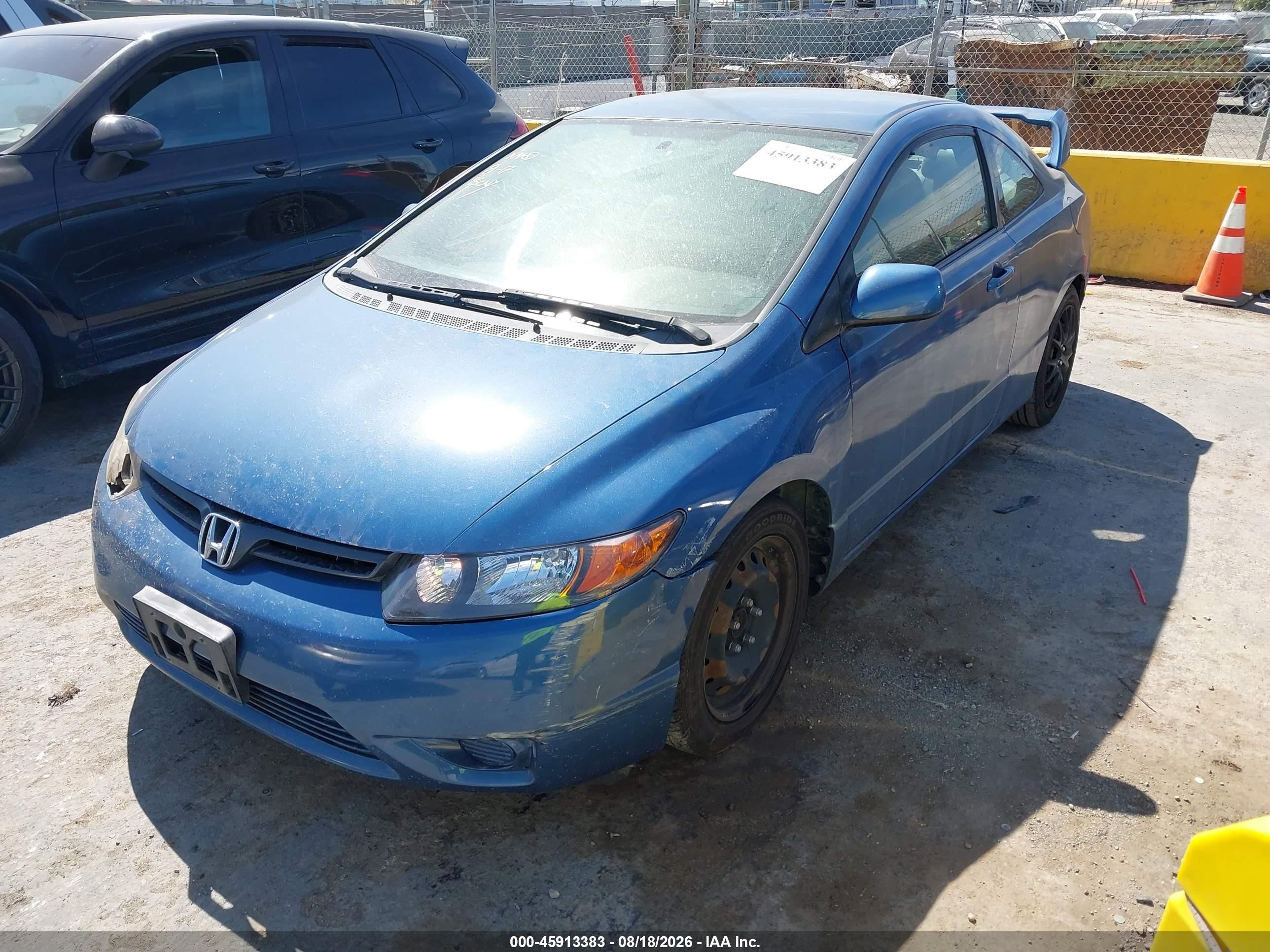 2008 Honda Civic Lx Blue vin: 2HGFG12698H576045