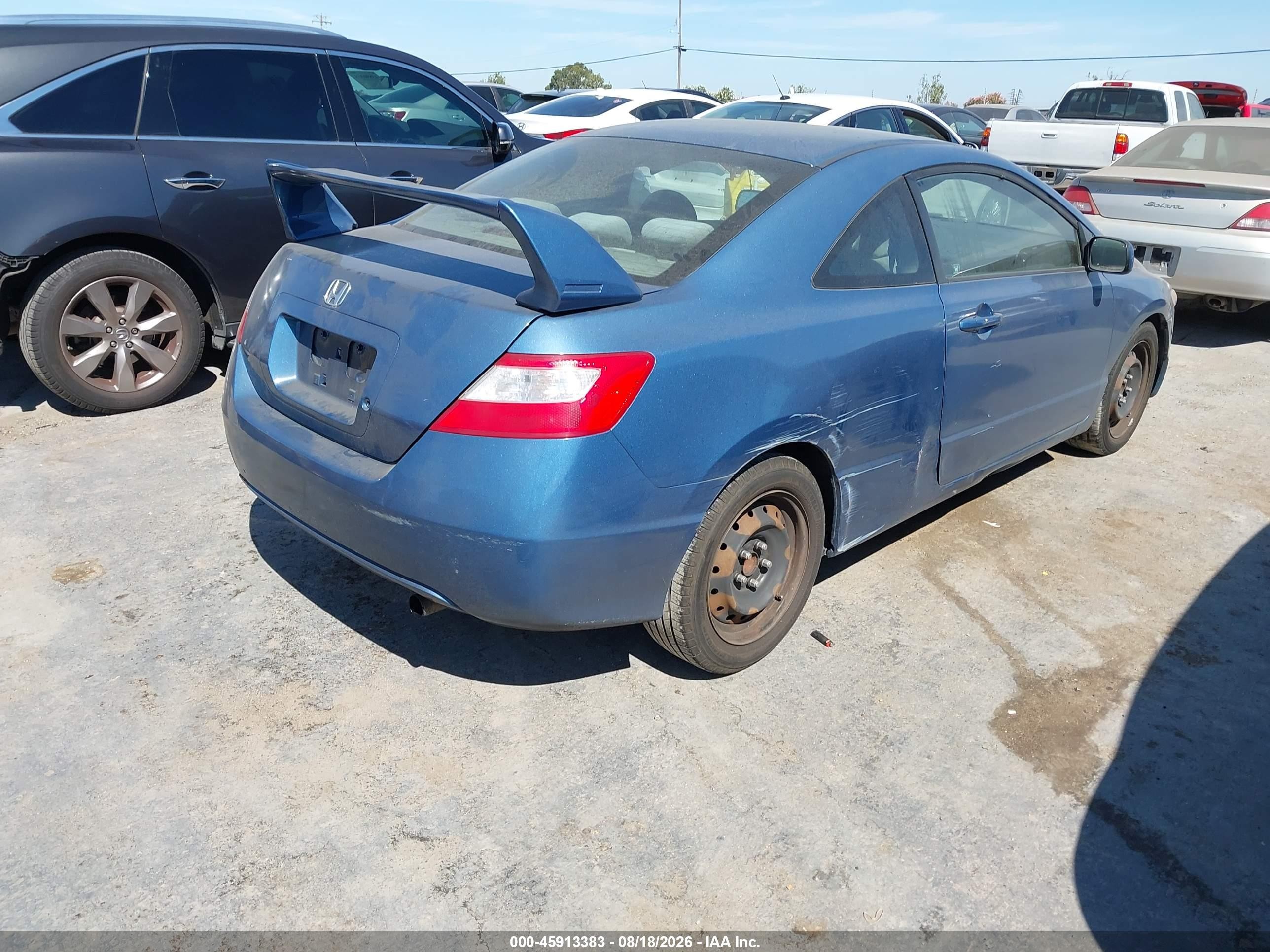 2008 Honda Civic Lx Blue vin: 2HGFG12698H576045