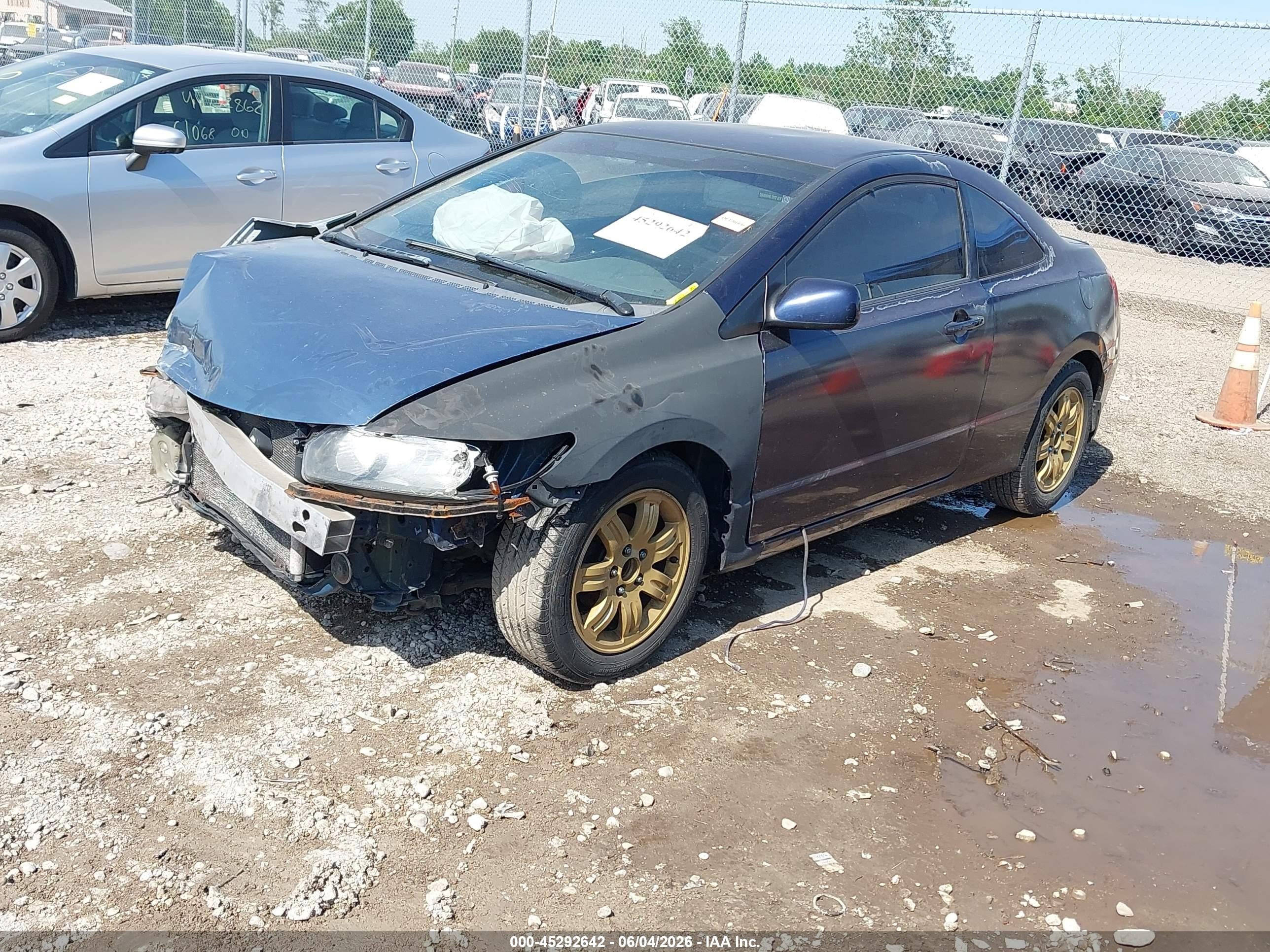 2009 Honda Civic Lx Blue vin: 2HGFG12699H508264