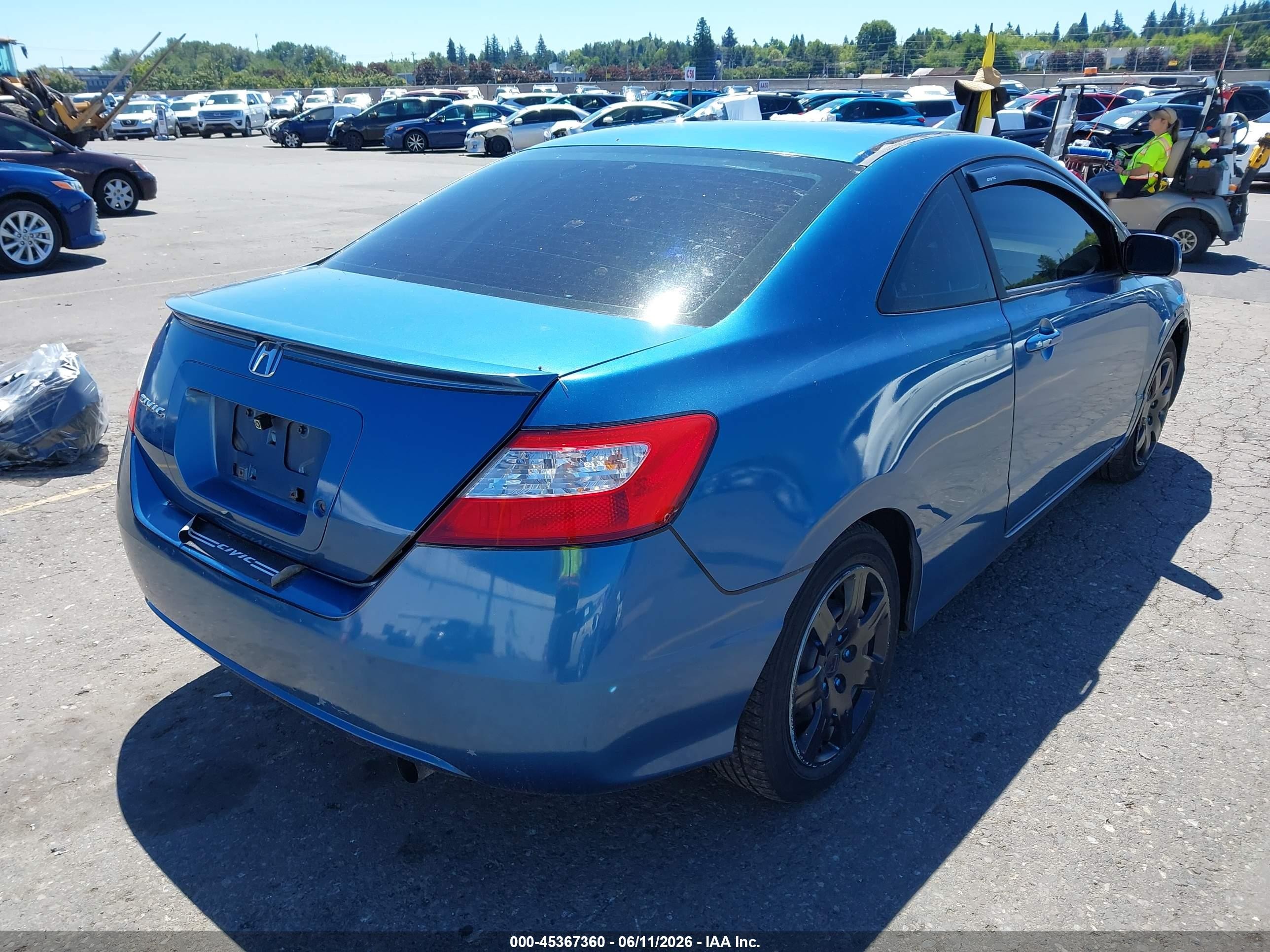 2006 Honda Civic Lx Blue vin: 2HGFG126X6H532259