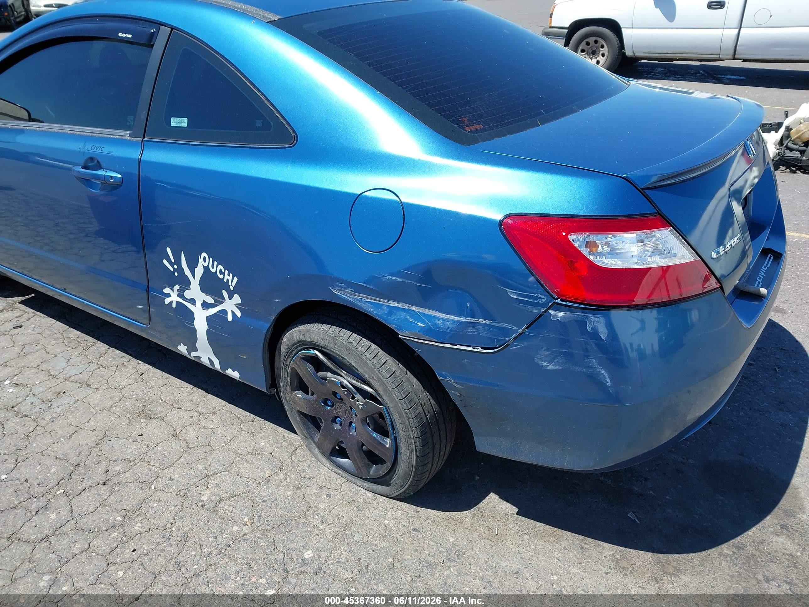 2006 Honda Civic Lx Blue vin: 2HGFG126X6H532259