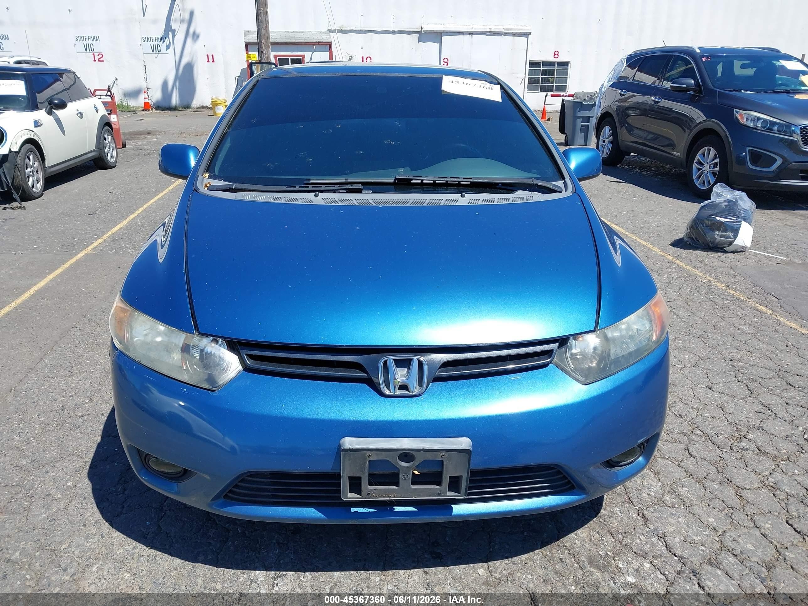 2006 Honda Civic Lx Blue vin: 2HGFG126X6H532259