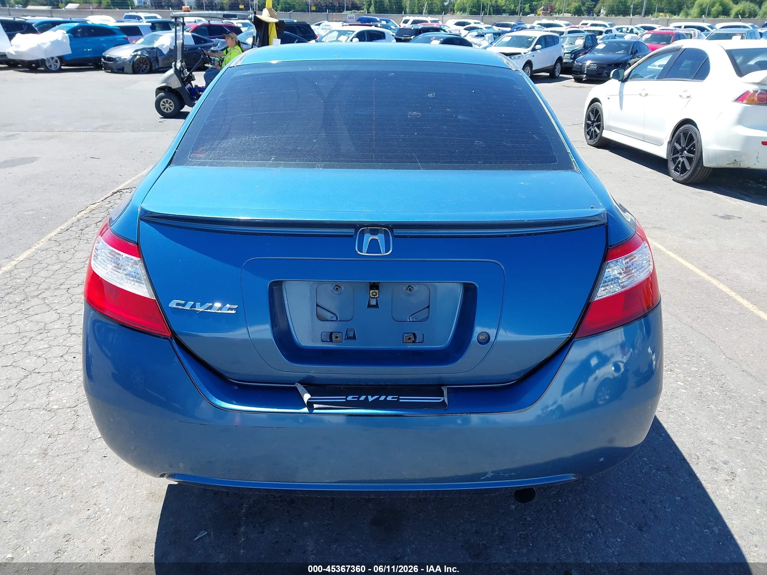 2006 Honda Civic Lx Blue vin: 2HGFG126X6H532259