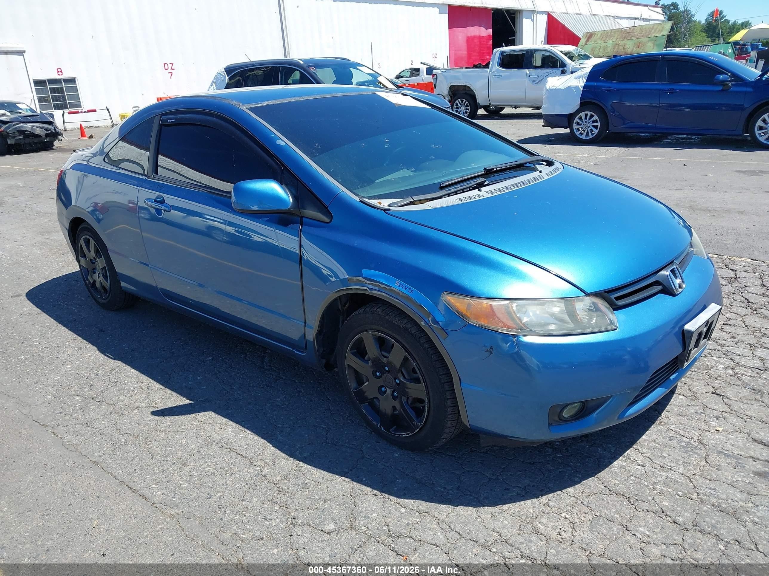 2006 Honda Civic Lx Blue vin: 2HGFG126X6H532259