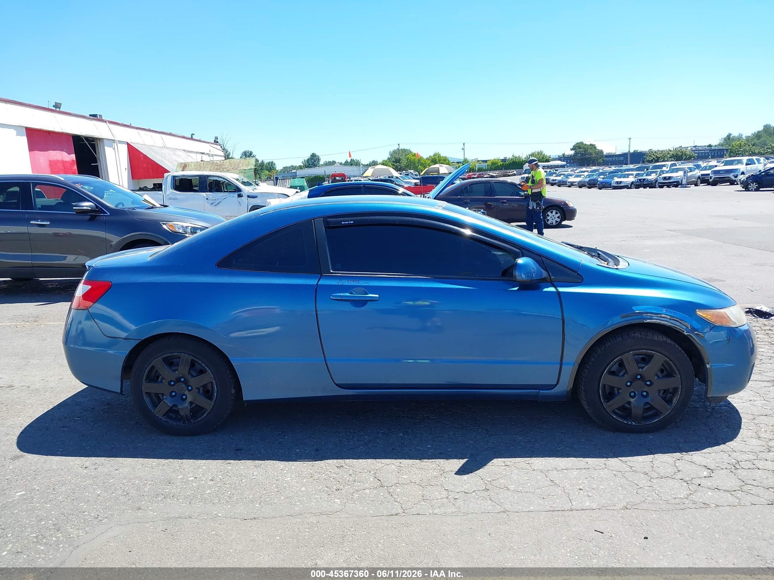 2006 Honda Civic Lx Blue vin: 2HGFG126X6H532259