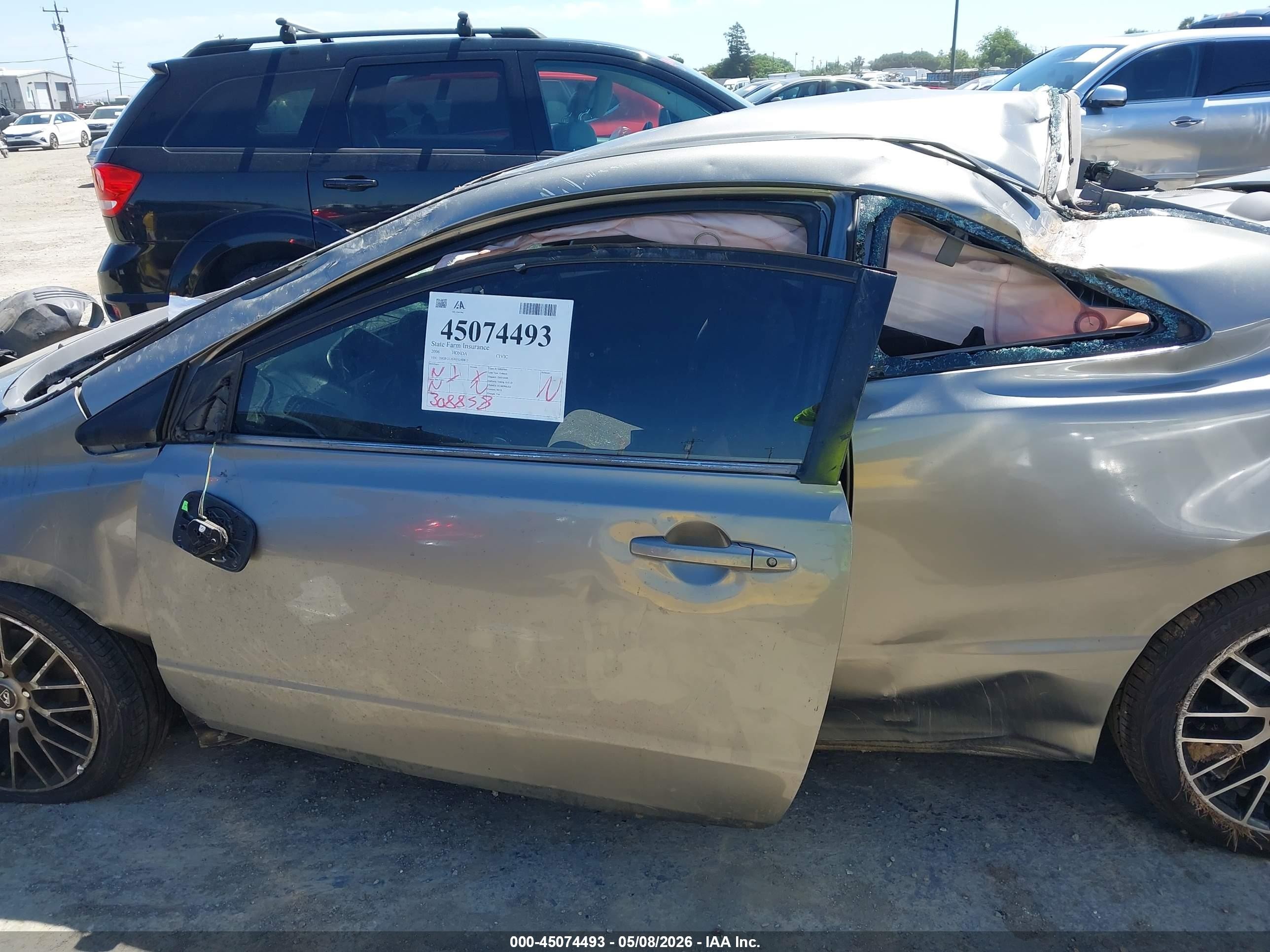 2006 Honda Civic Lx Серый vin: 2HGFG126X6H540815