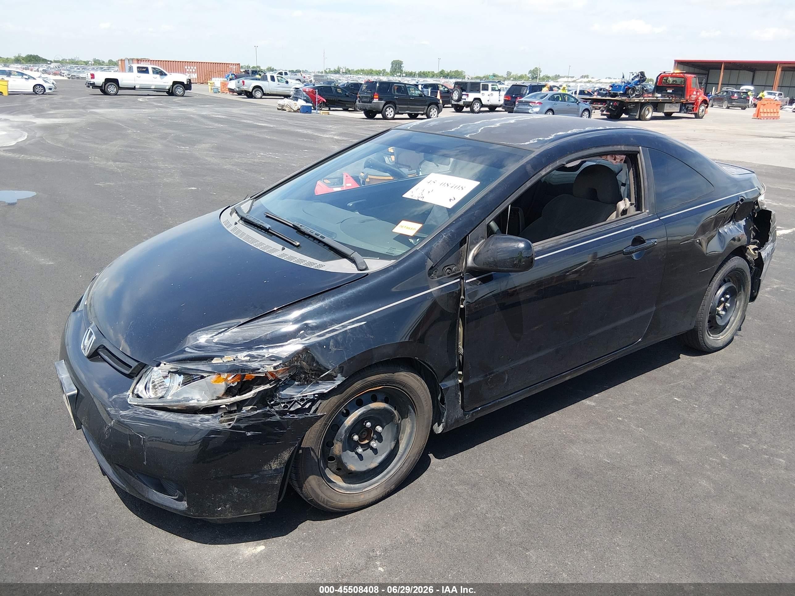 2008 Honda Civic Lx Black vin: 2HGFG126X8H537139