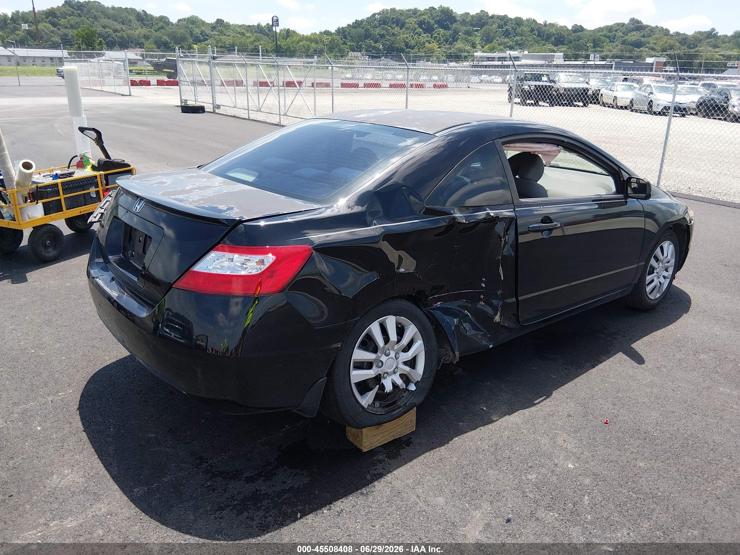 2008 Honda Civic Lx Black vin: 2HGFG126X8H537139