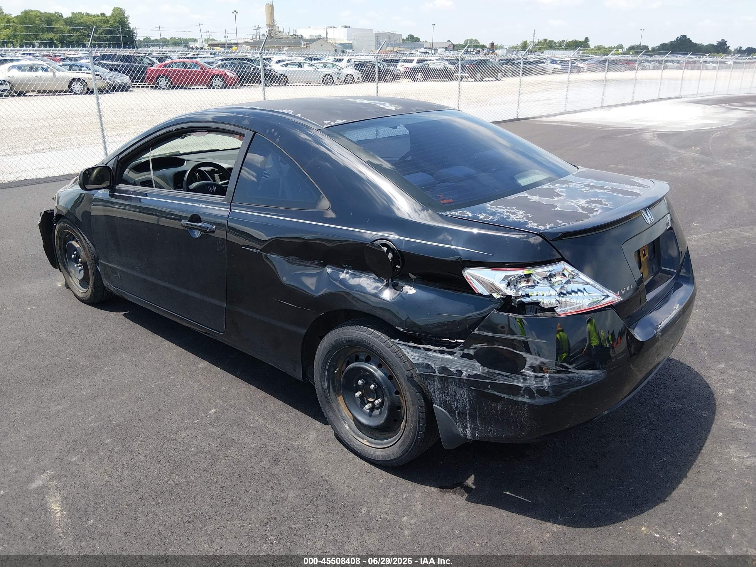 2008 Honda Civic Lx Black vin: 2HGFG126X8H537139
