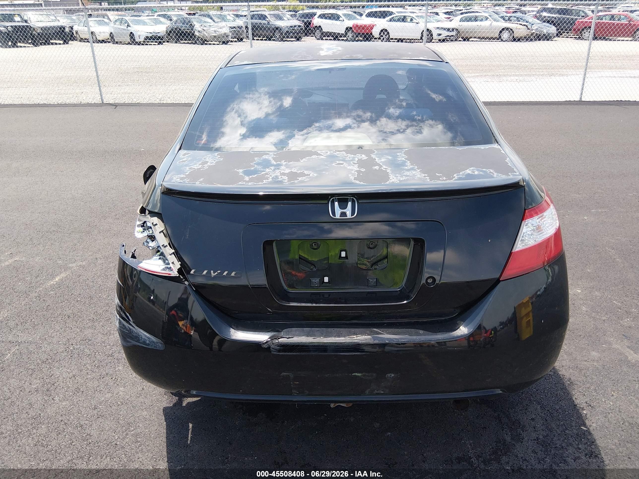 2008 Honda Civic Lx Black vin: 2HGFG126X8H537139