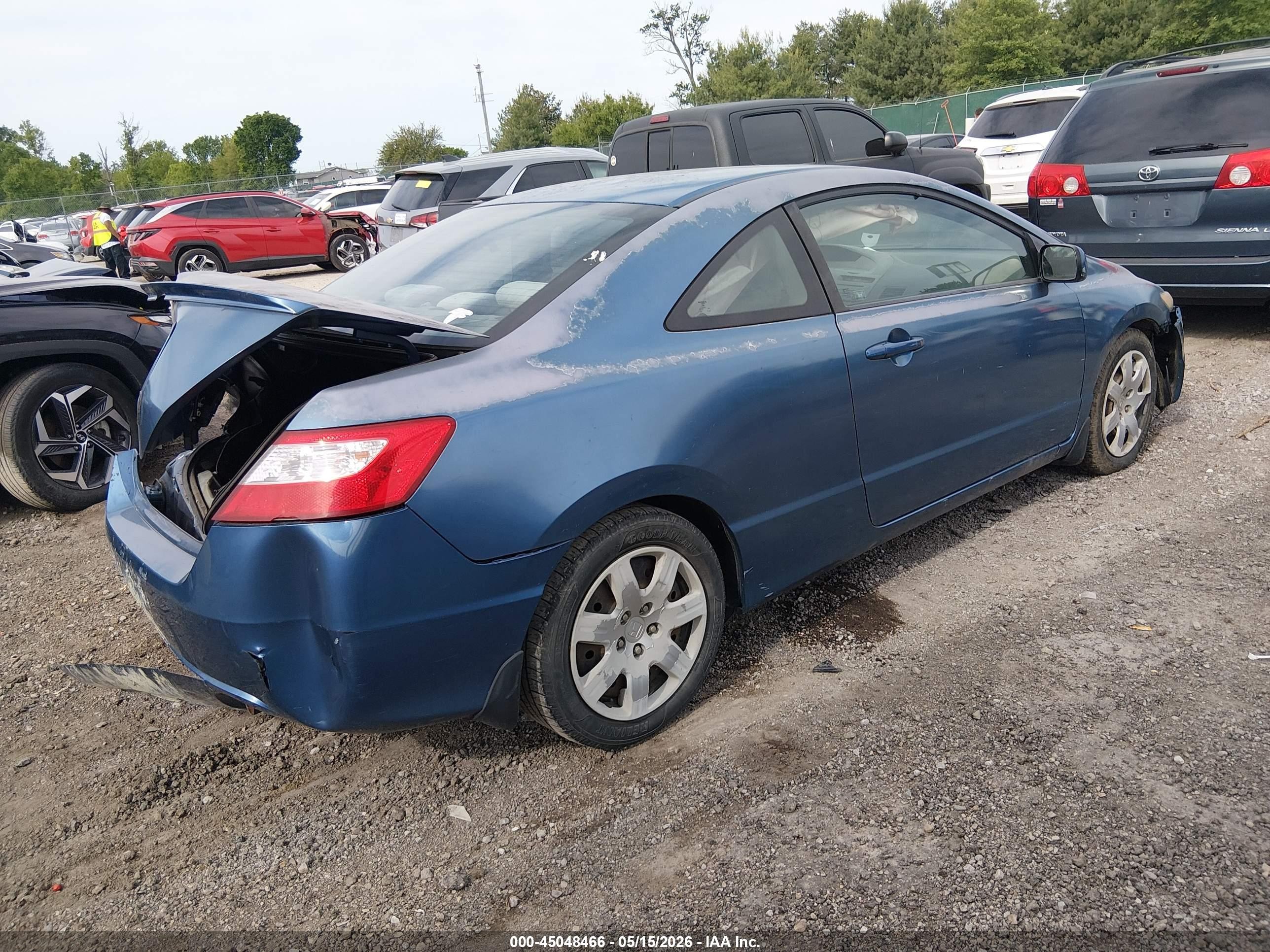 2008 Honda Civic Lx Blue vin: 2HGFG126X8H552031