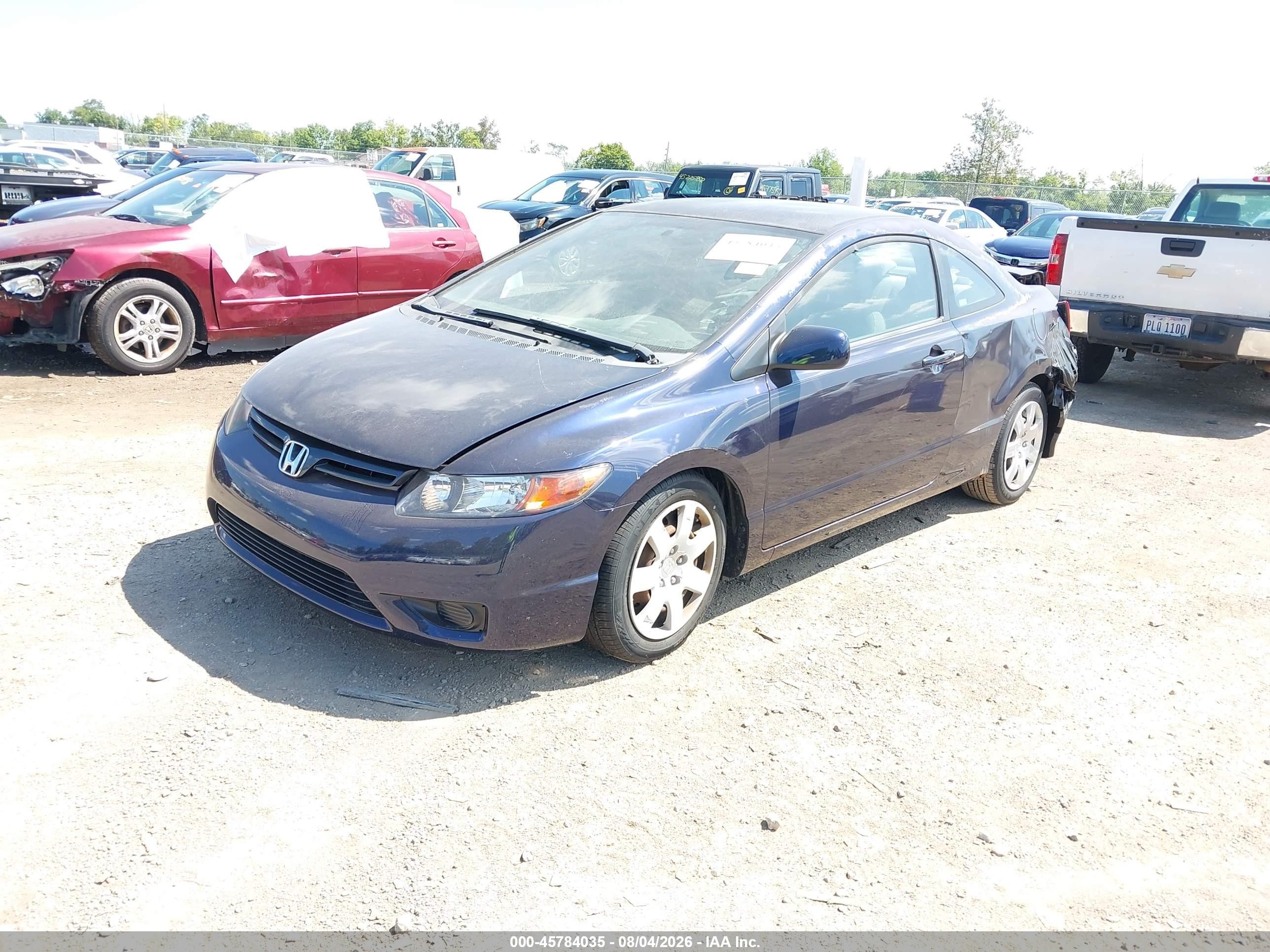 2008 Honda Civic Lx Blue vin: 2HGFG126X8H555012