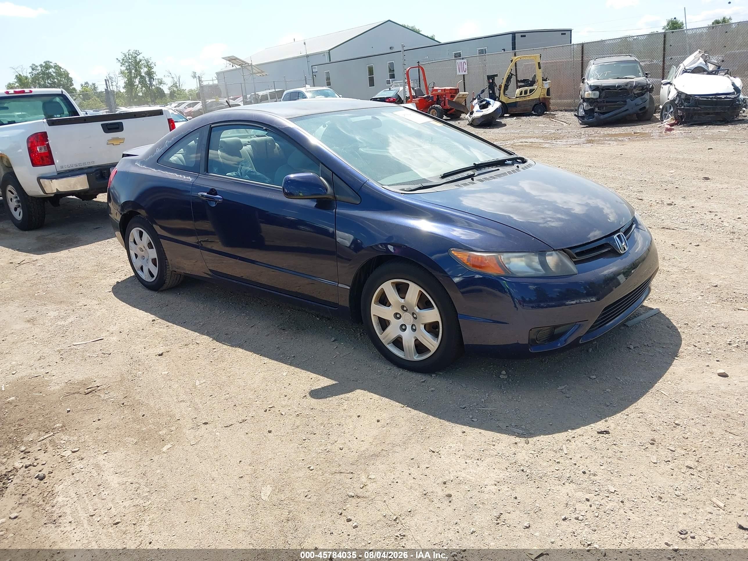 2008 Honda Civic Lx Blue vin: 2HGFG126X8H555012