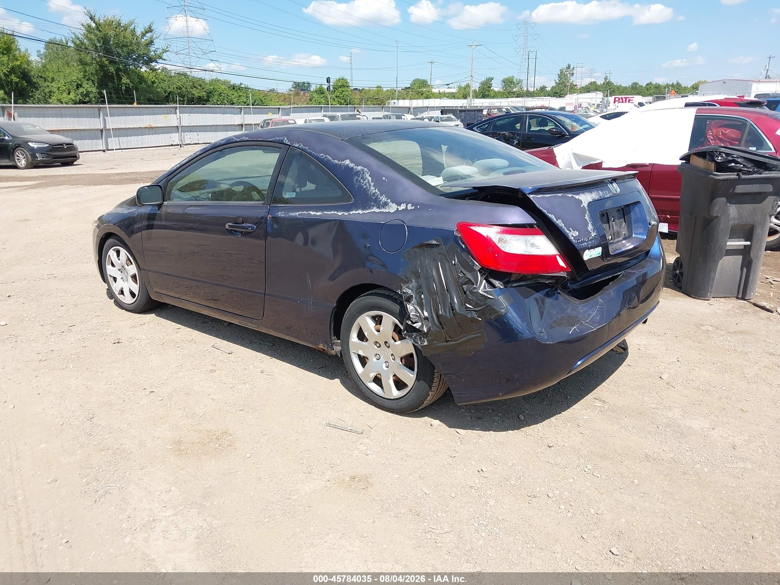 2008 Honda Civic Lx Blue vin: 2HGFG126X8H555012