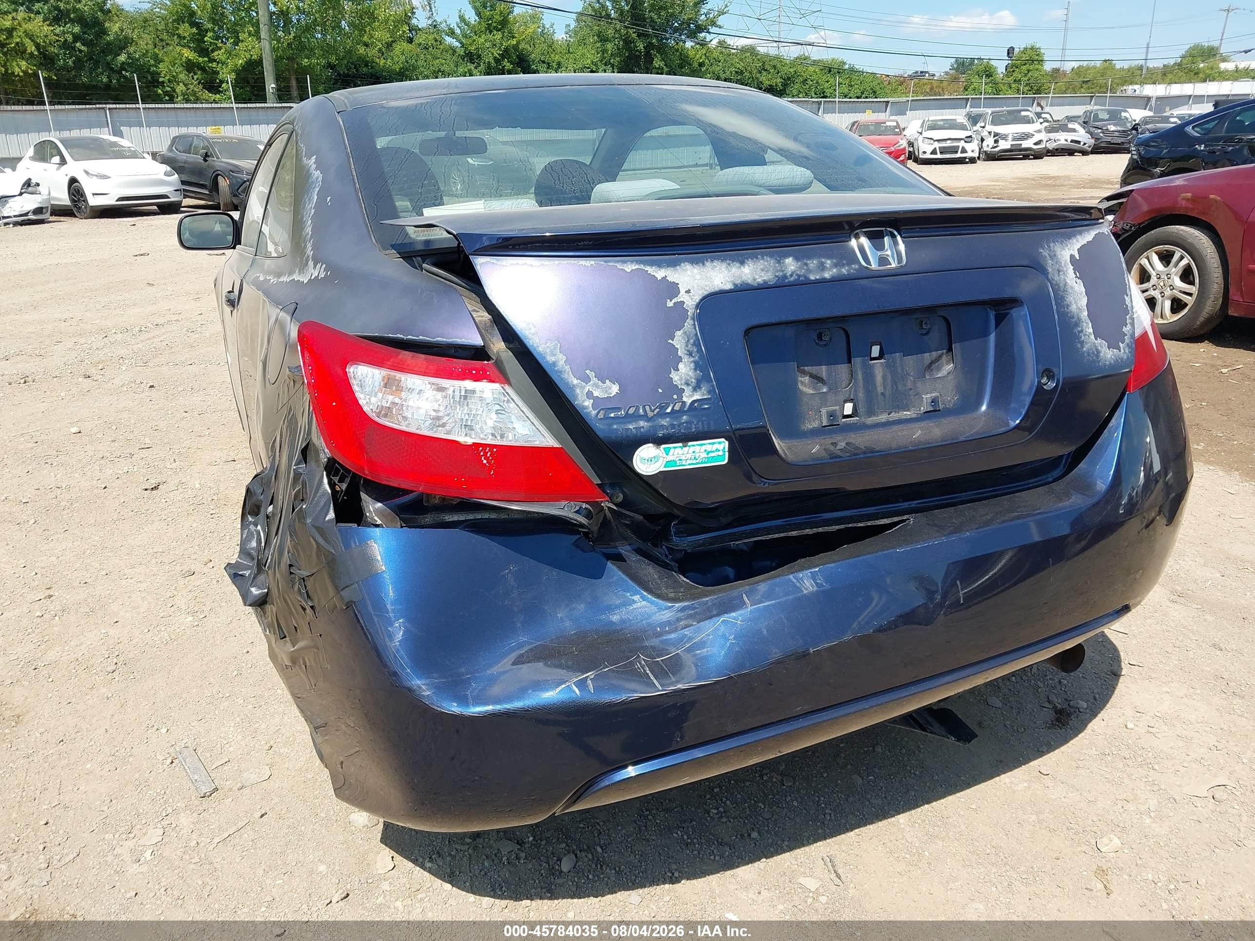 2008 Honda Civic Lx Blue vin: 2HGFG126X8H555012