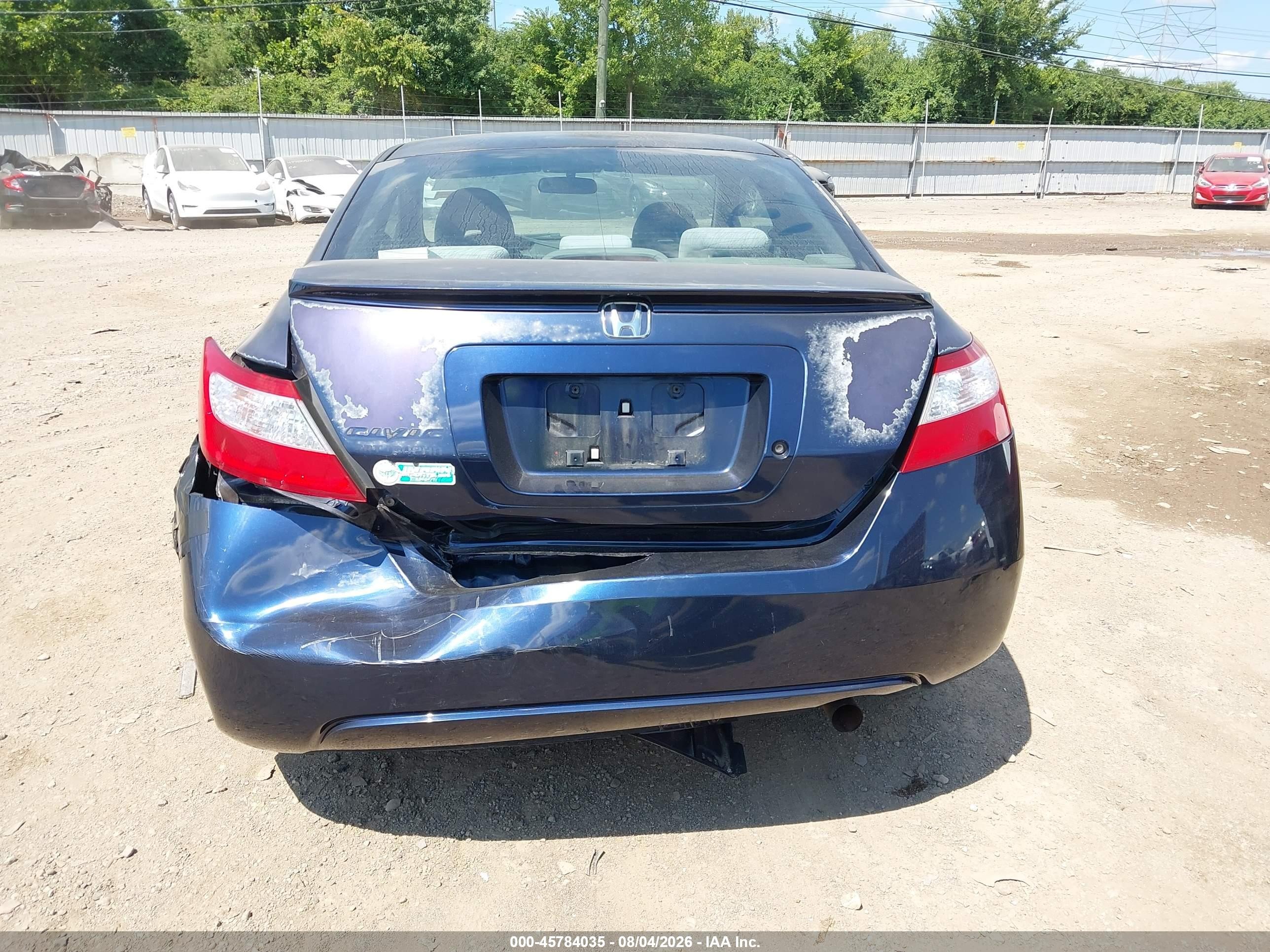 2008 Honda Civic Lx Blue vin: 2HGFG126X8H555012