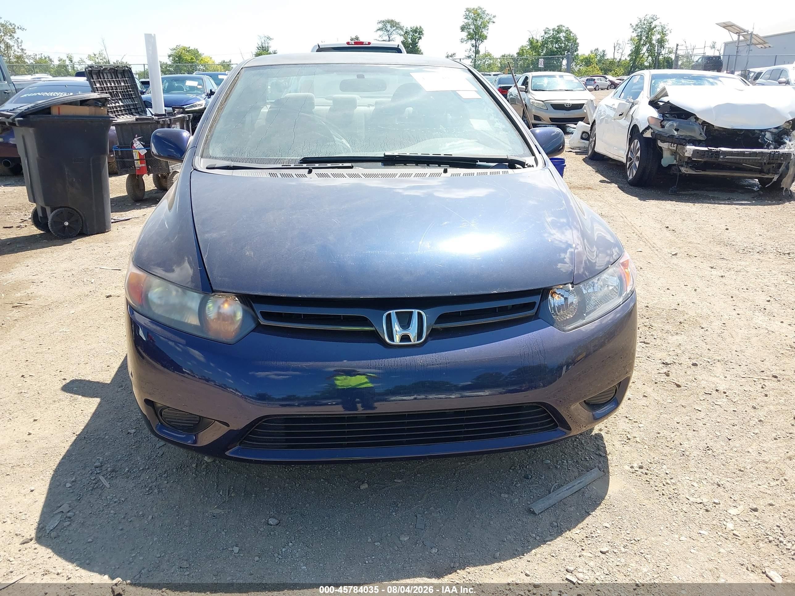 2008 Honda Civic Lx Blue vin: 2HGFG126X8H555012