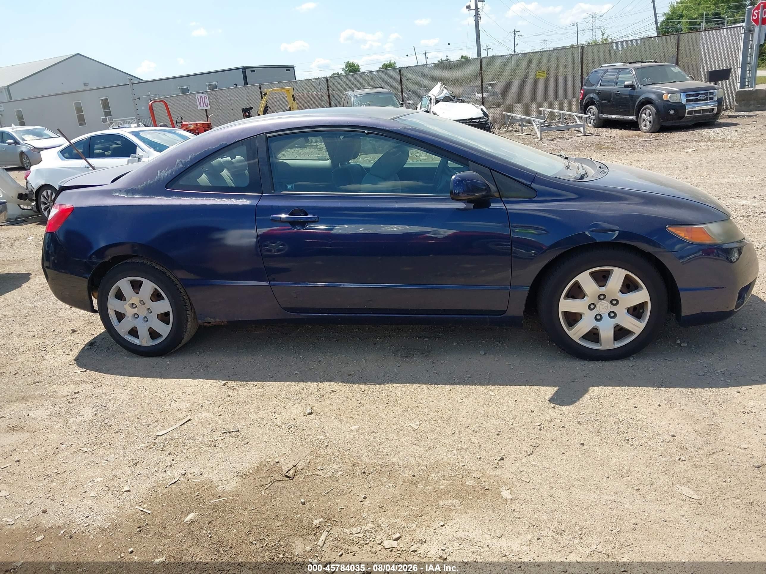 2008 Honda Civic Lx Blue vin: 2HGFG126X8H555012