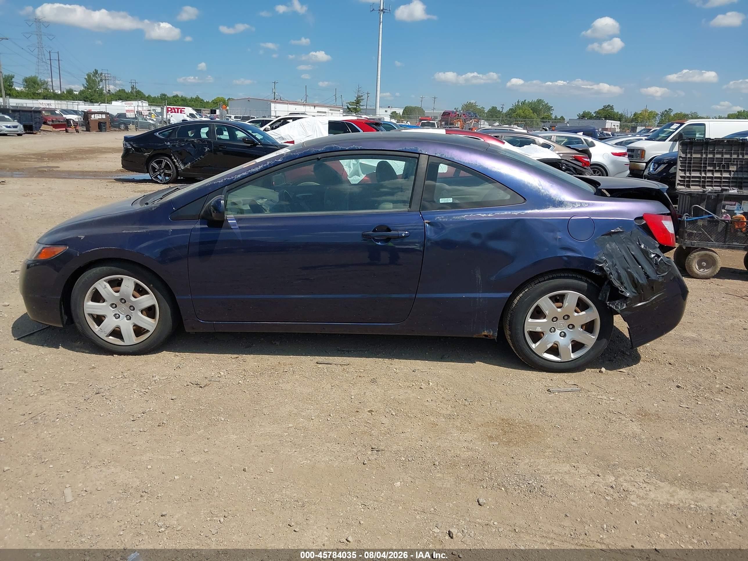 2008 Honda Civic Lx Blue vin: 2HGFG126X8H555012