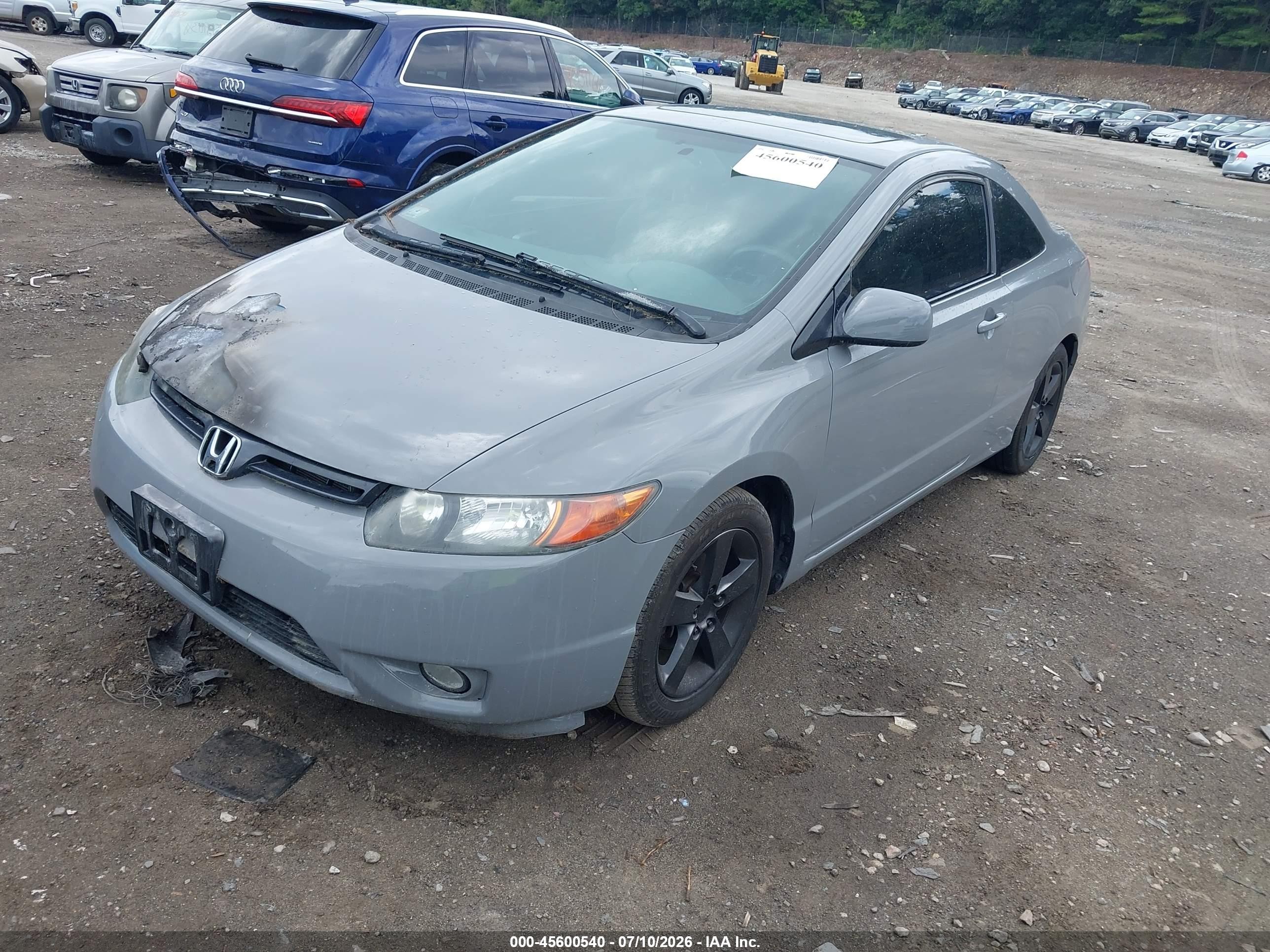2008 Honda Civic Ex Gray vin: 2HGFG12808H580468