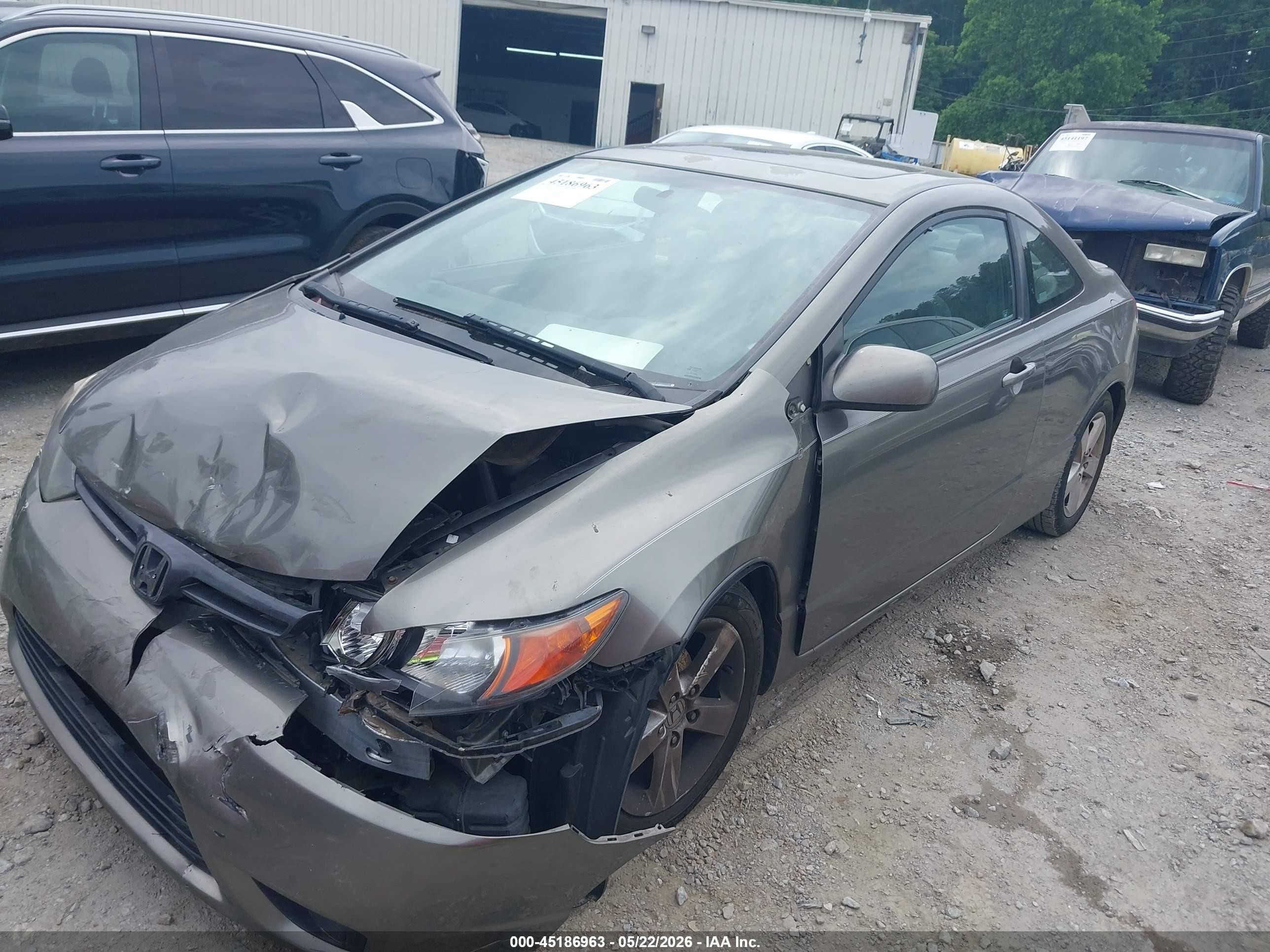 2007 Honda Civic Ex Gray vin: 2HGFG12817H575553