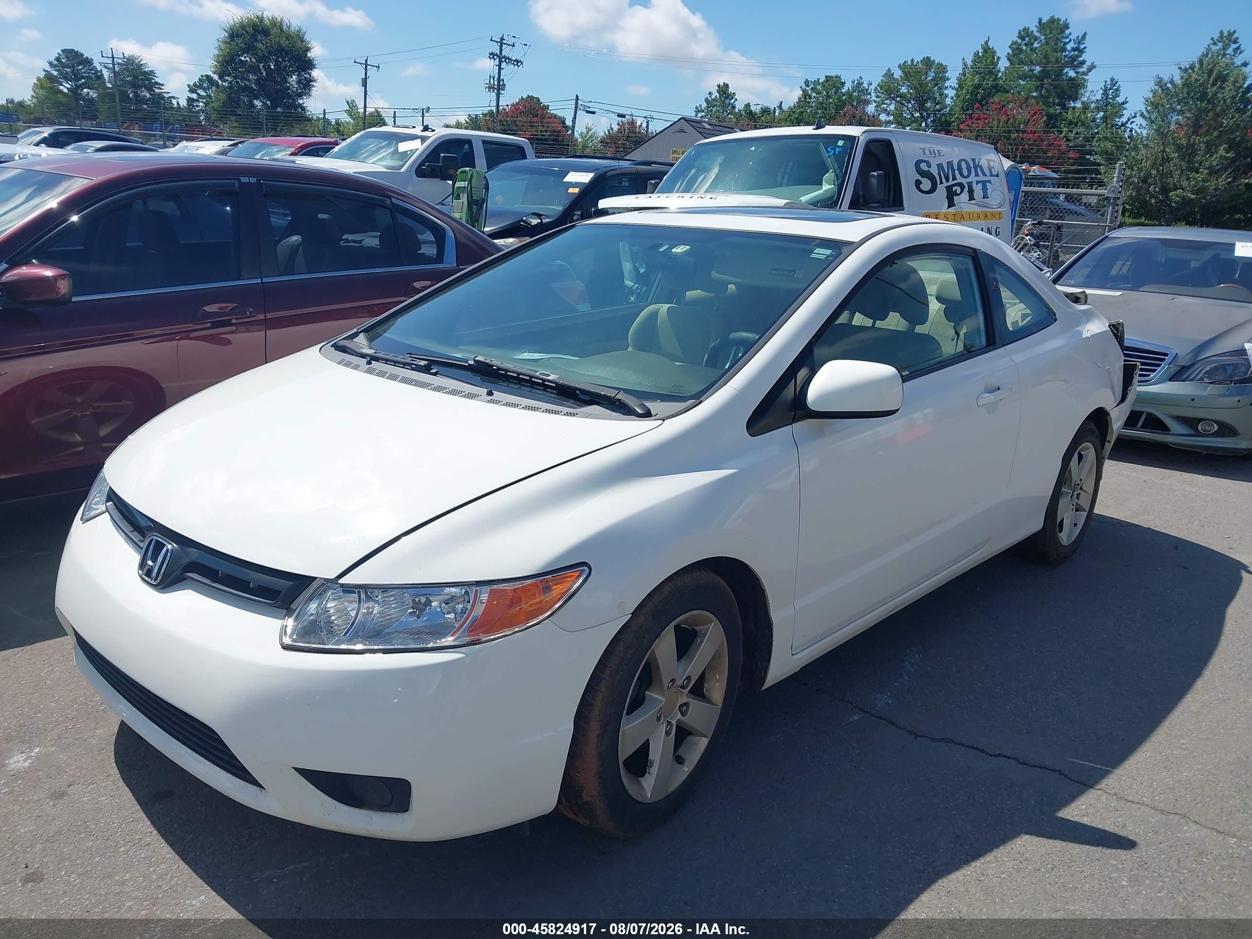 2008 Honda Civic Ex White vin: 2HGFG12818H556745