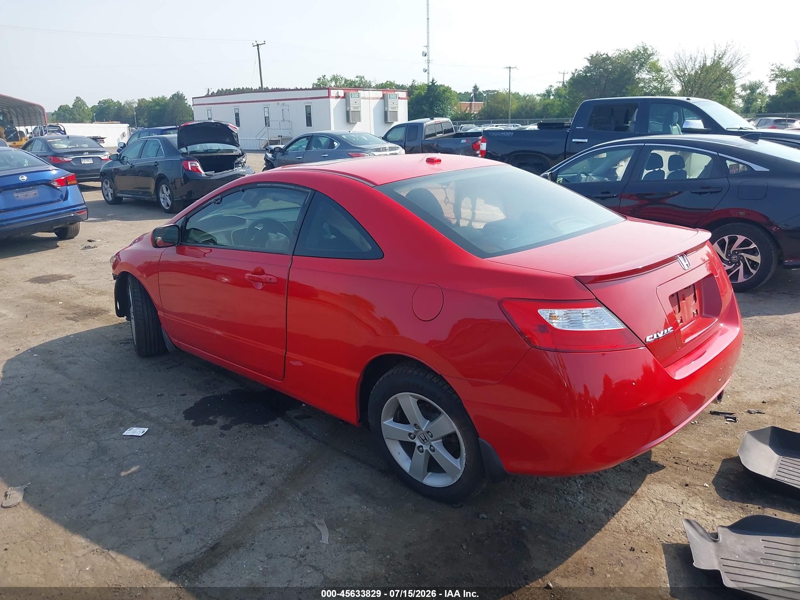 2007 Honda Civic Ex Red vin: 2HGFG12827H527804