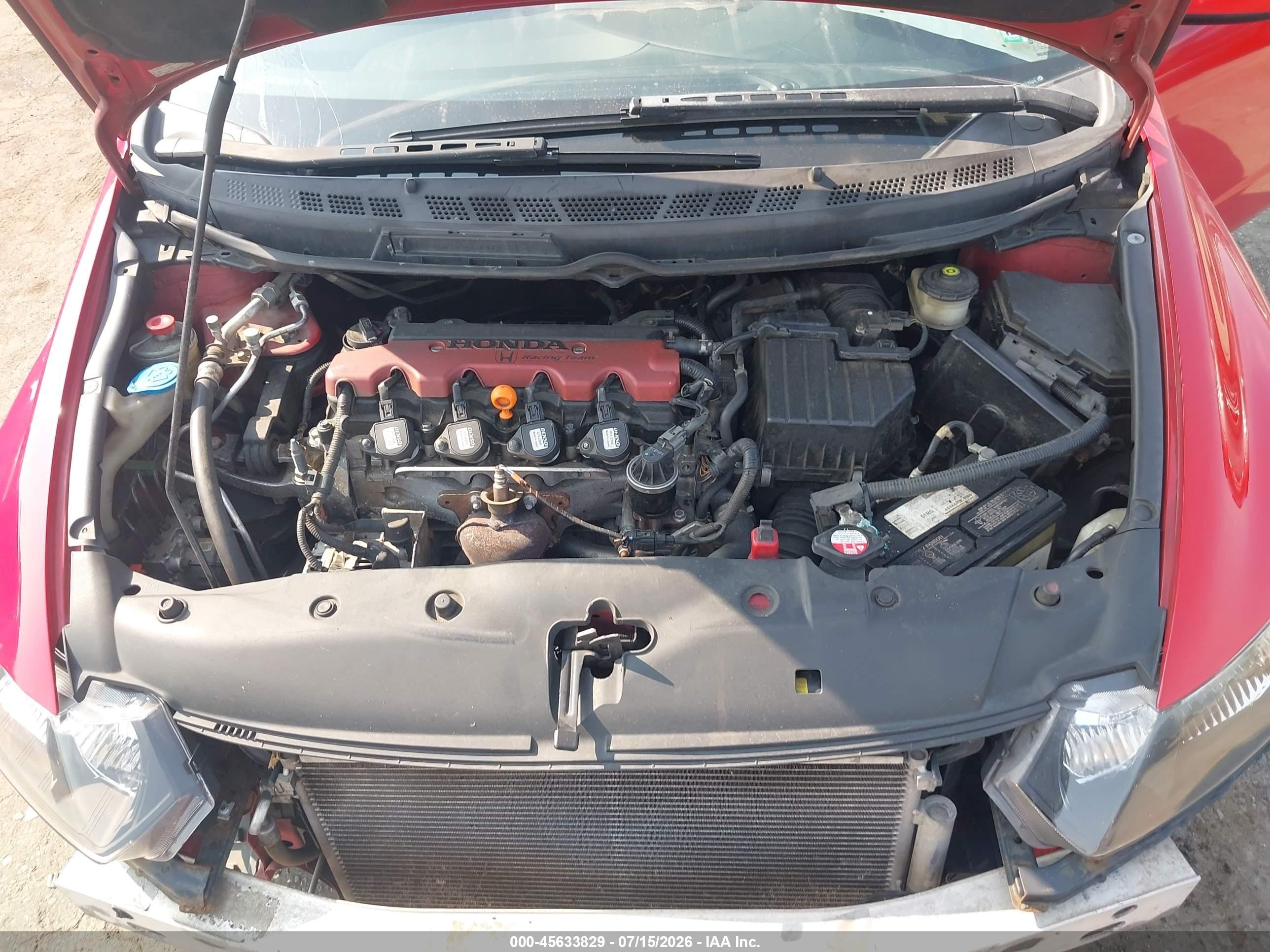 2007 Honda Civic Ex Red vin: 2HGFG12827H527804