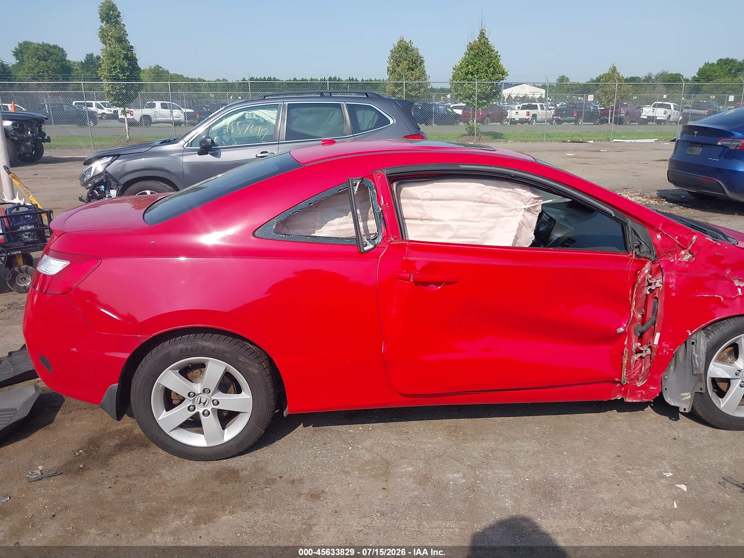 2007 Honda Civic Ex Red vin: 2HGFG12827H527804