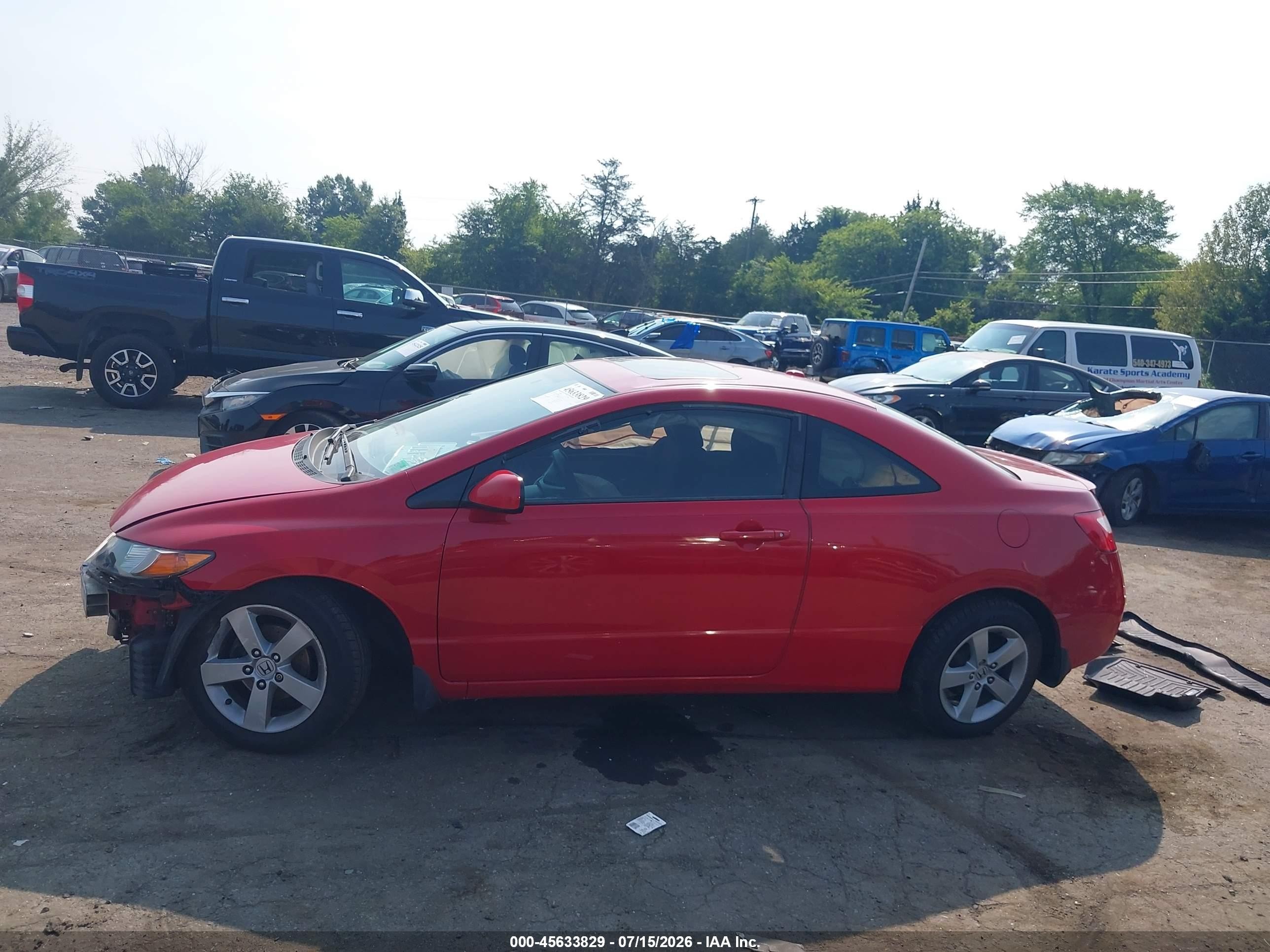 2007 Honda Civic Ex Red vin: 2HGFG12827H527804