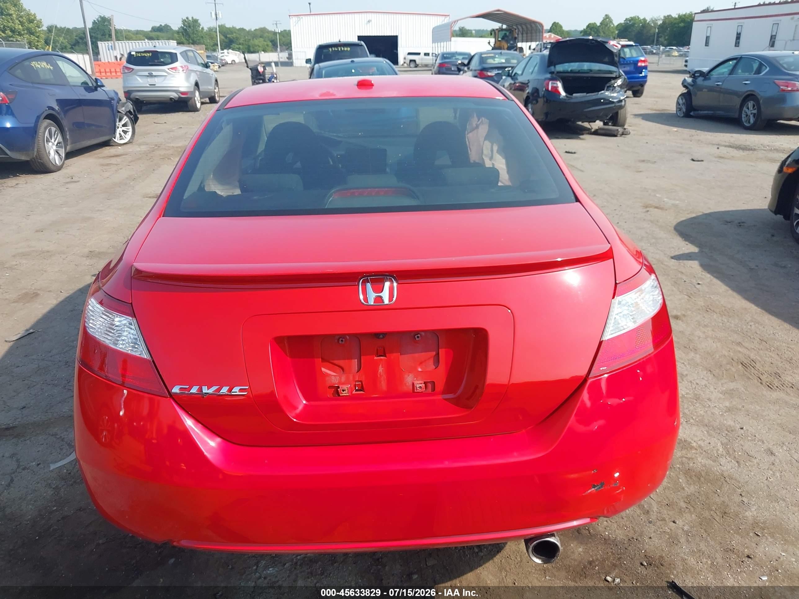 2007 Honda Civic Ex Red vin: 2HGFG12827H527804