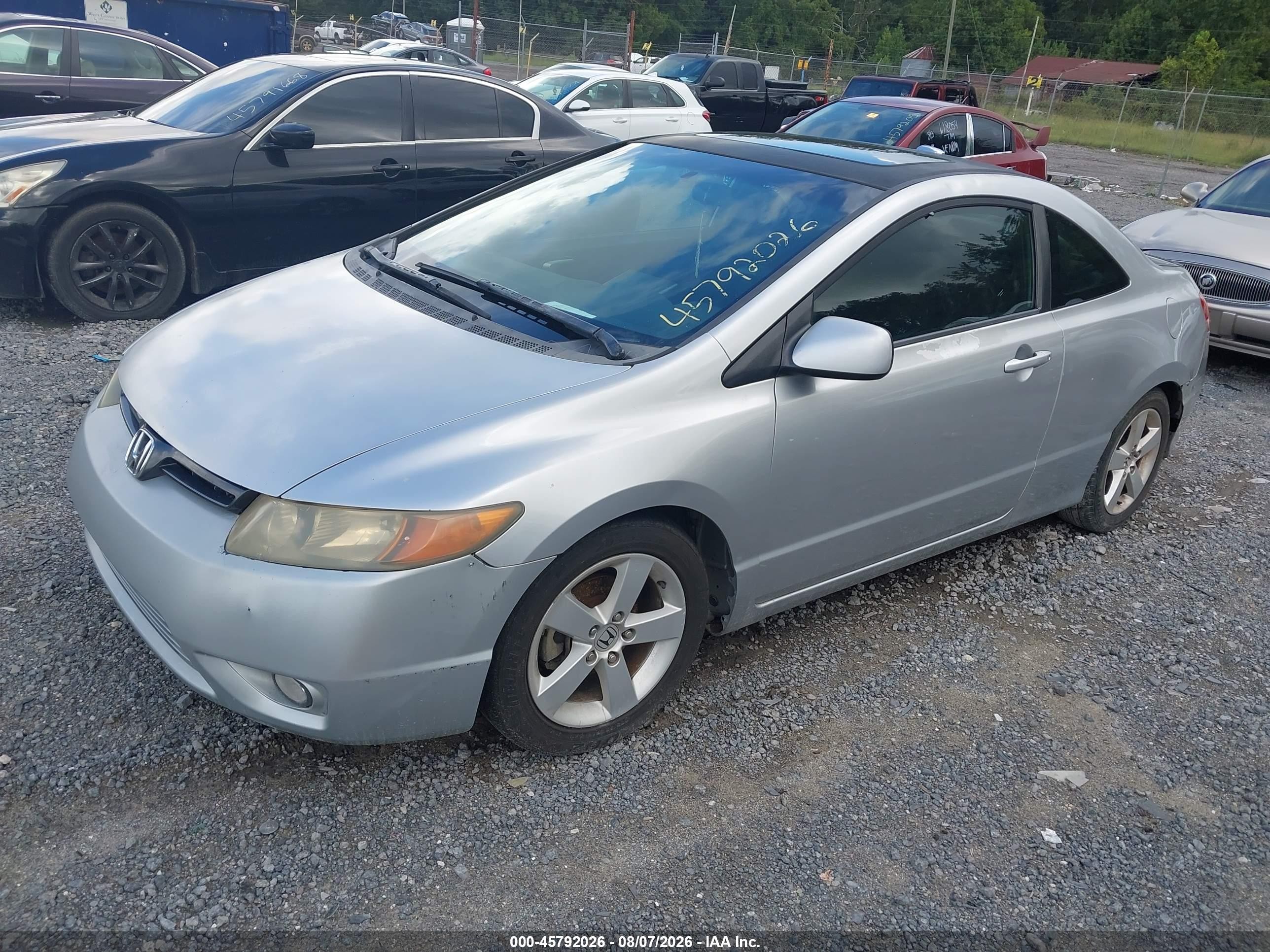 2007 Honda Civic Ex Silver vin: 2HGFG12827H539113