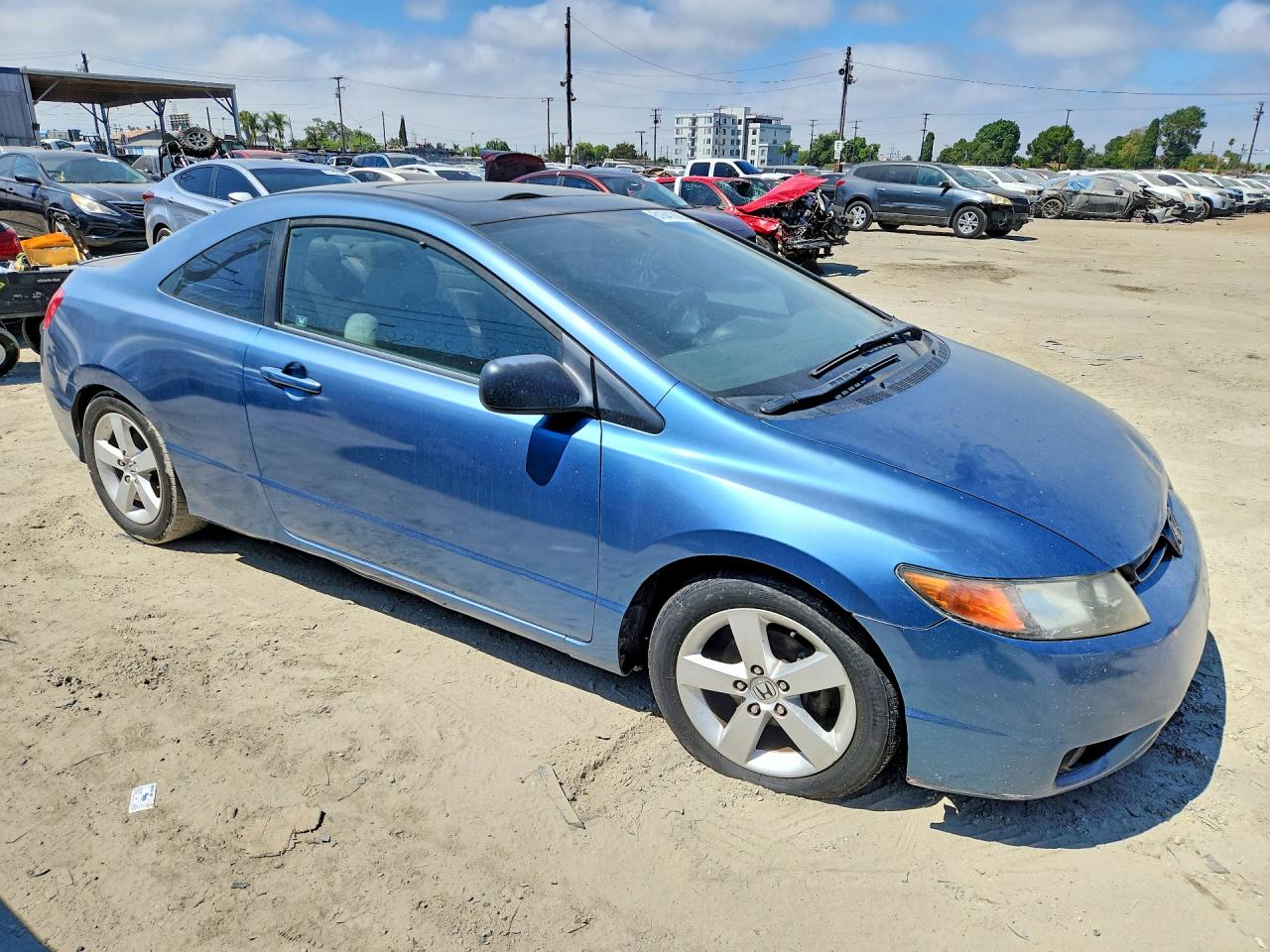 2007 Honda Civic Ex Blue vin: 2HGFG12827H584391
