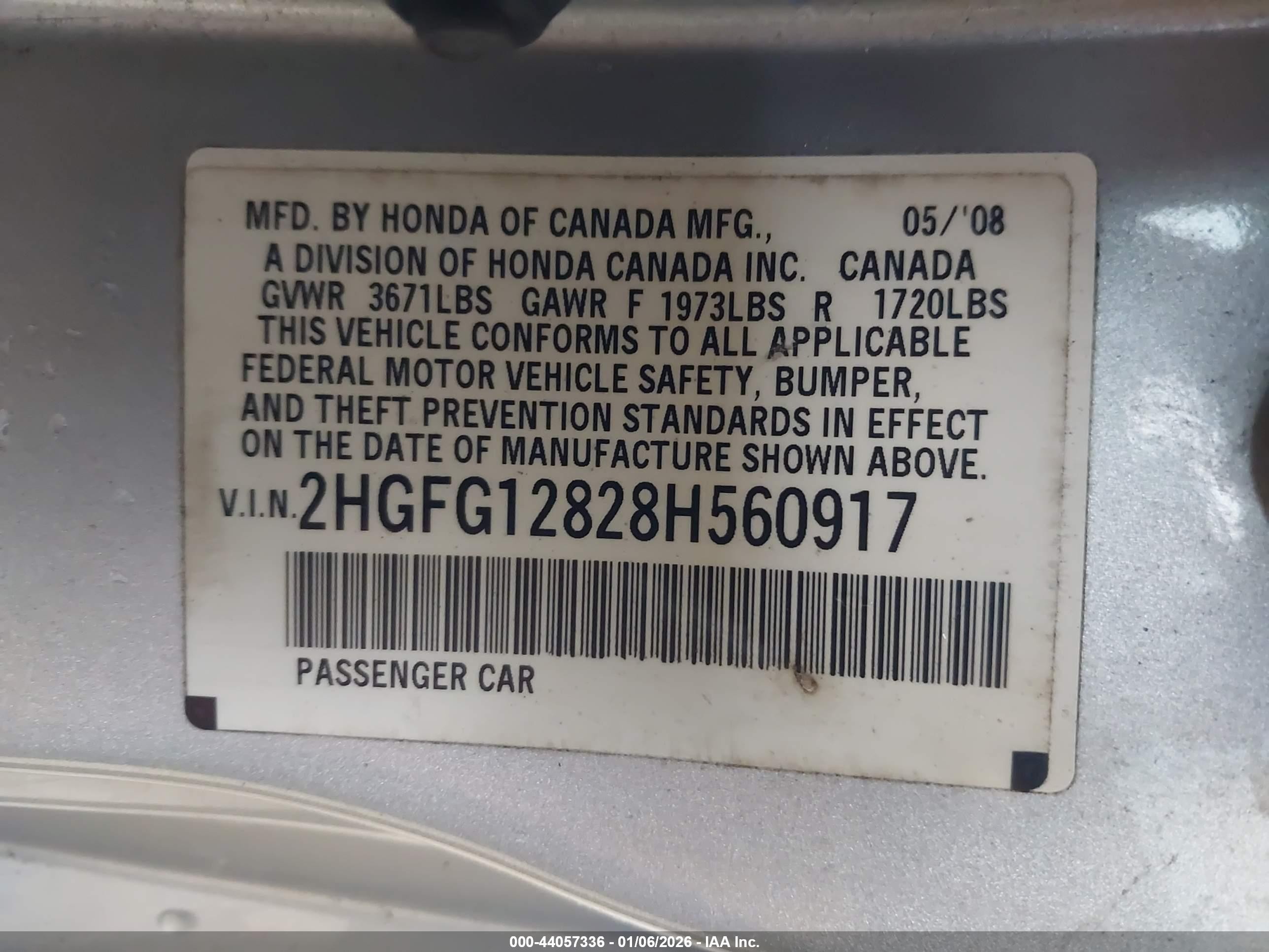 2008 Honda Civic Ex Silver vin: 2HGFG12828H560917