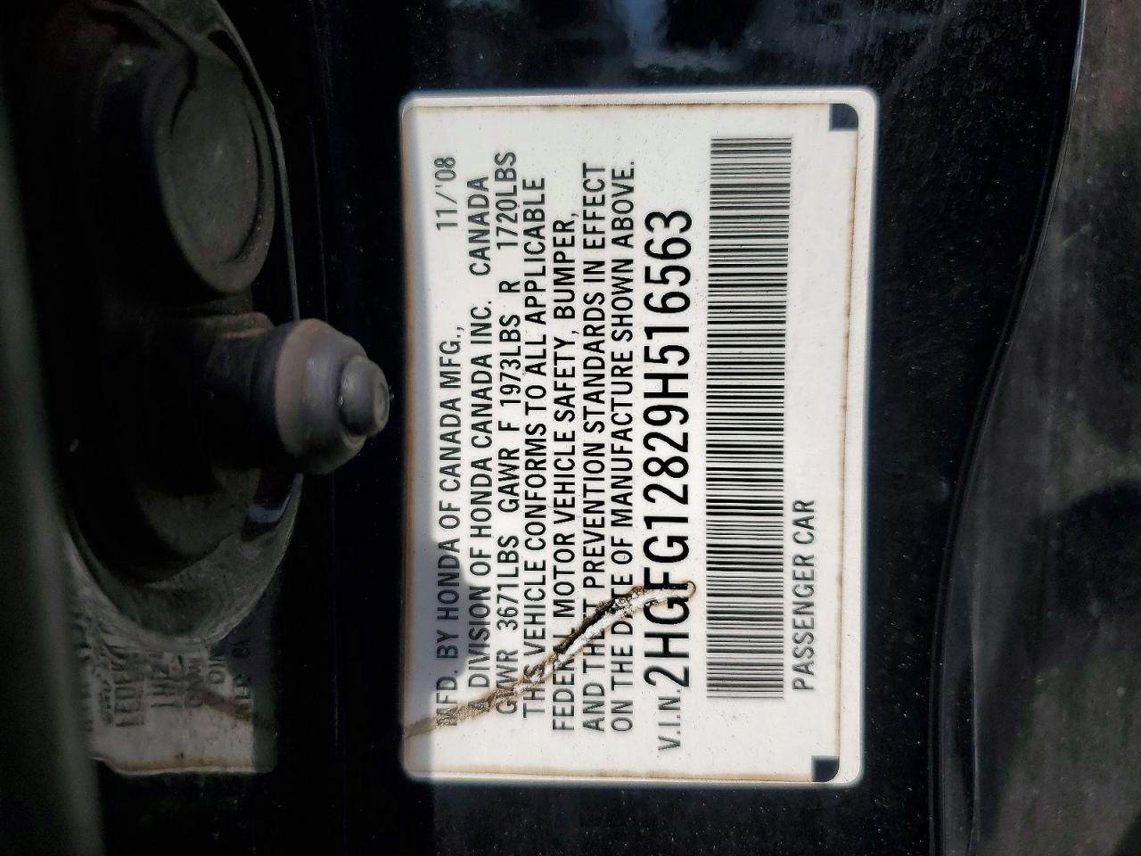 2009 Honda Civic Ex Black vin: 2HGFG12829H516563