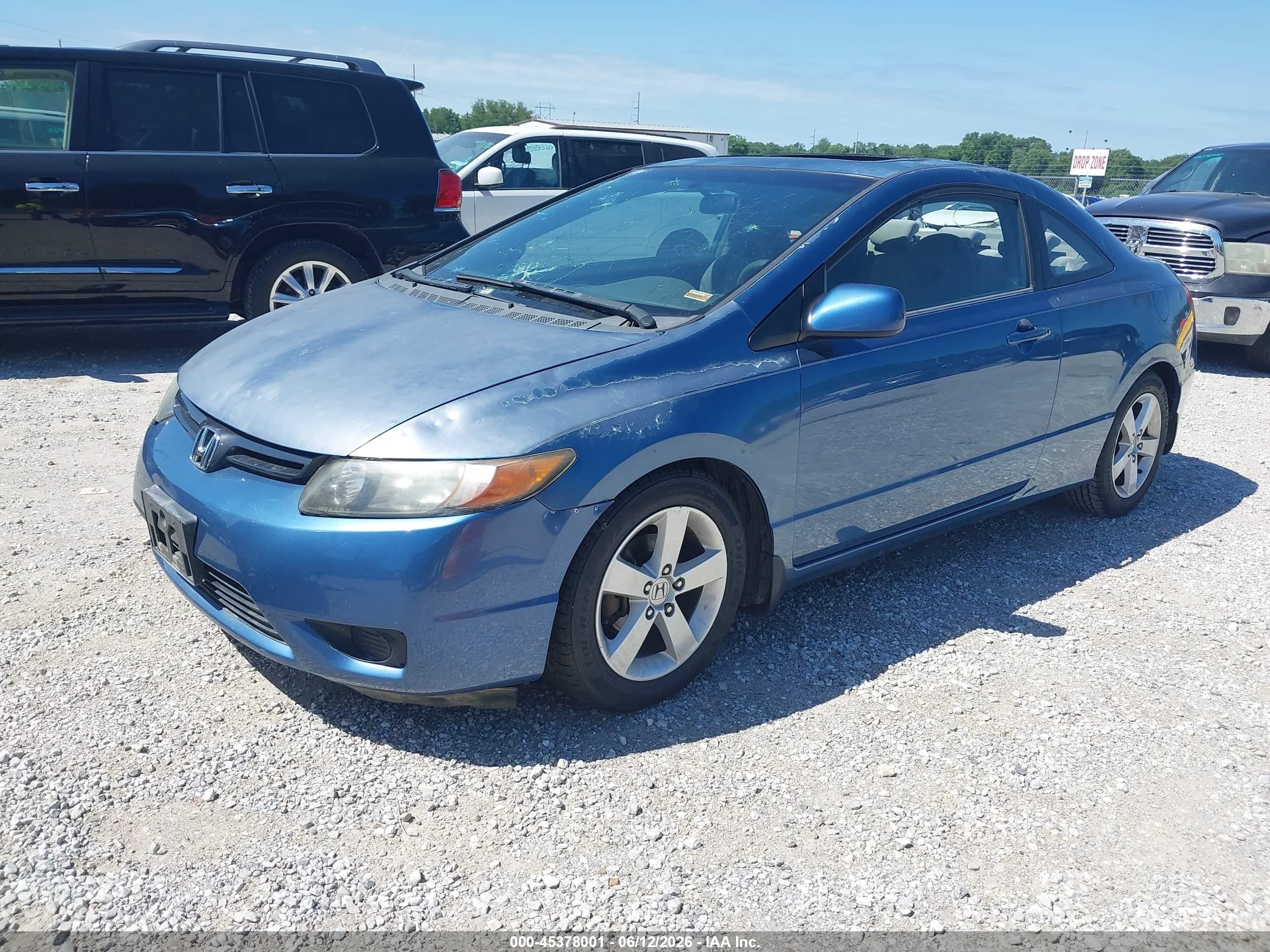 2007 Honda Civic Ex Blue vin: 2HGFG12837H518531