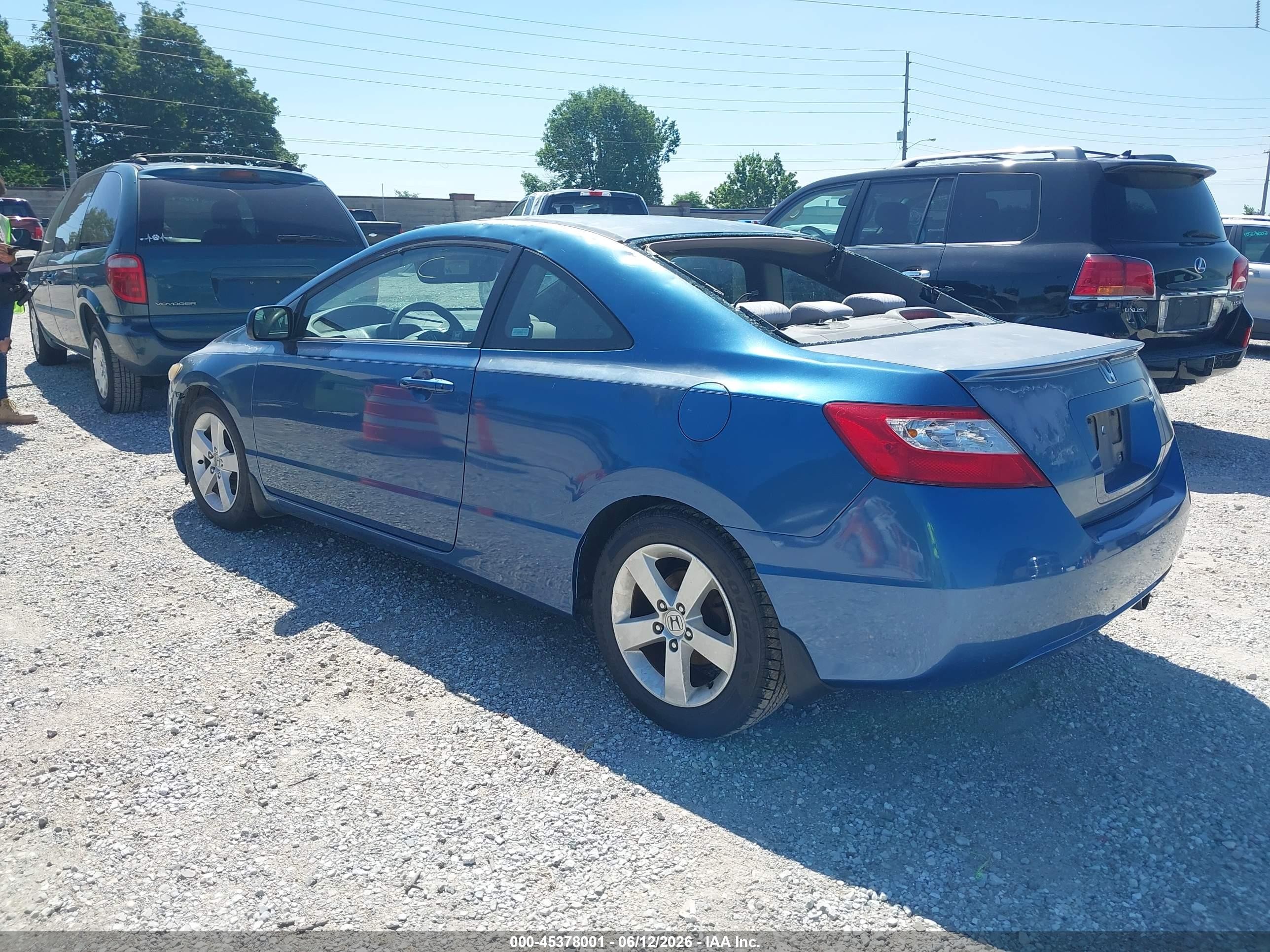 2007 Honda Civic Ex Blue vin: 2HGFG12837H518531